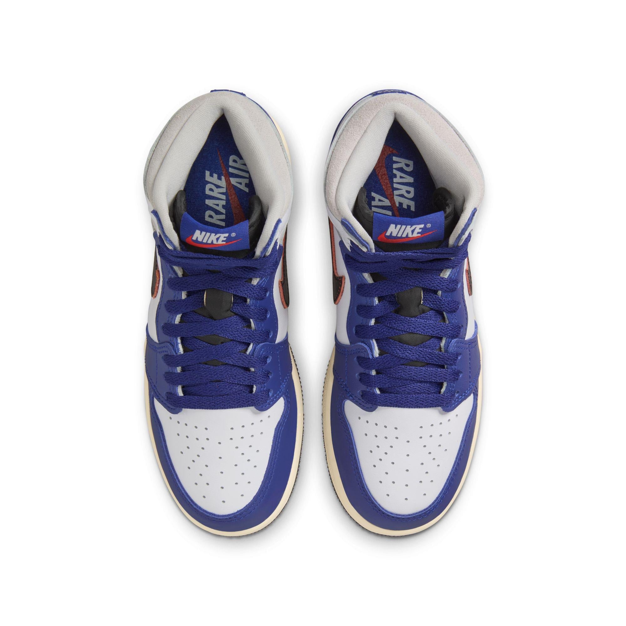 Air Jordan 1 High OG Big Kids' Shoes White/Neutral Grey-Deep Royal Blue