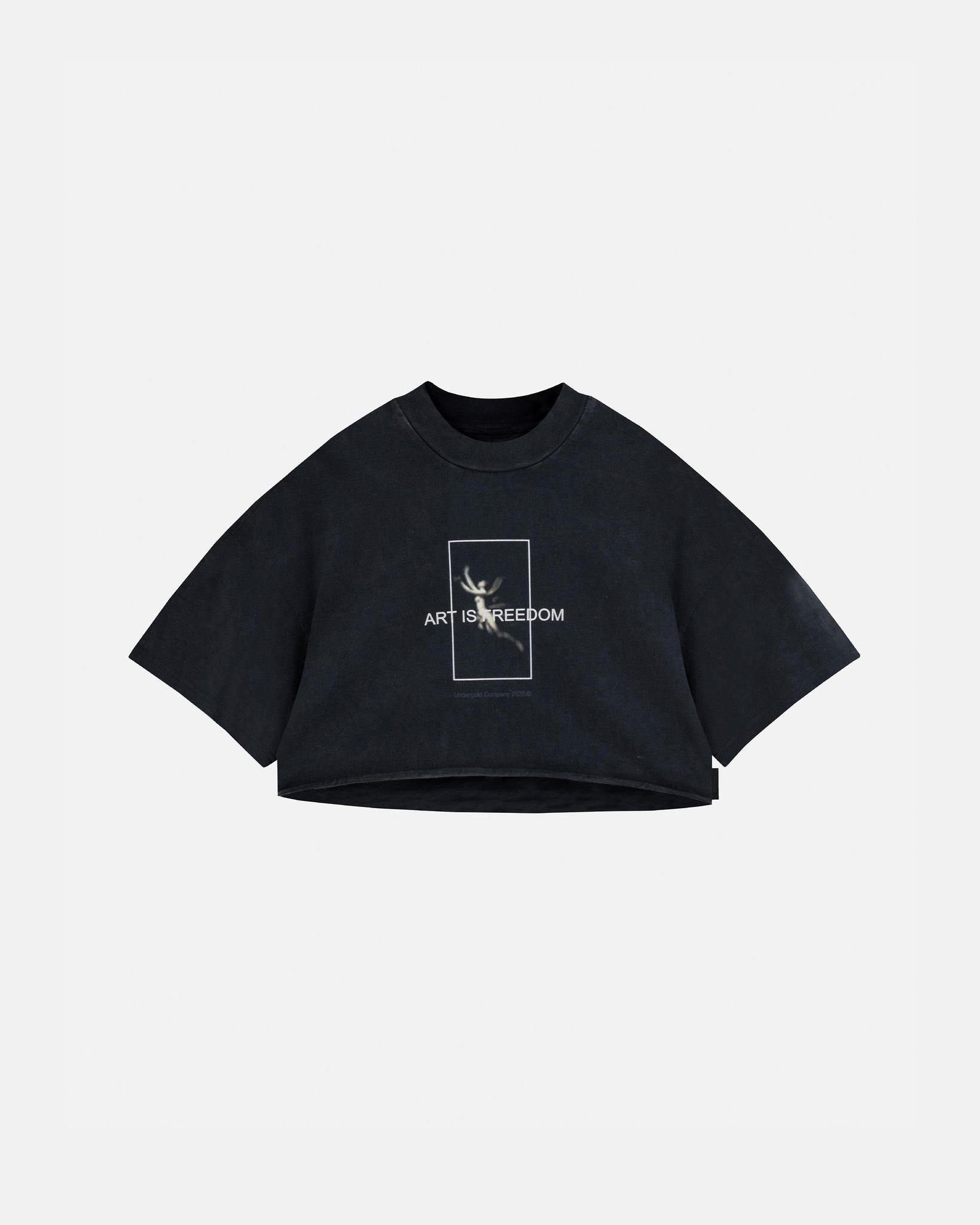 Undergold Agnus Dei Freedom Crop Top Vintage Black