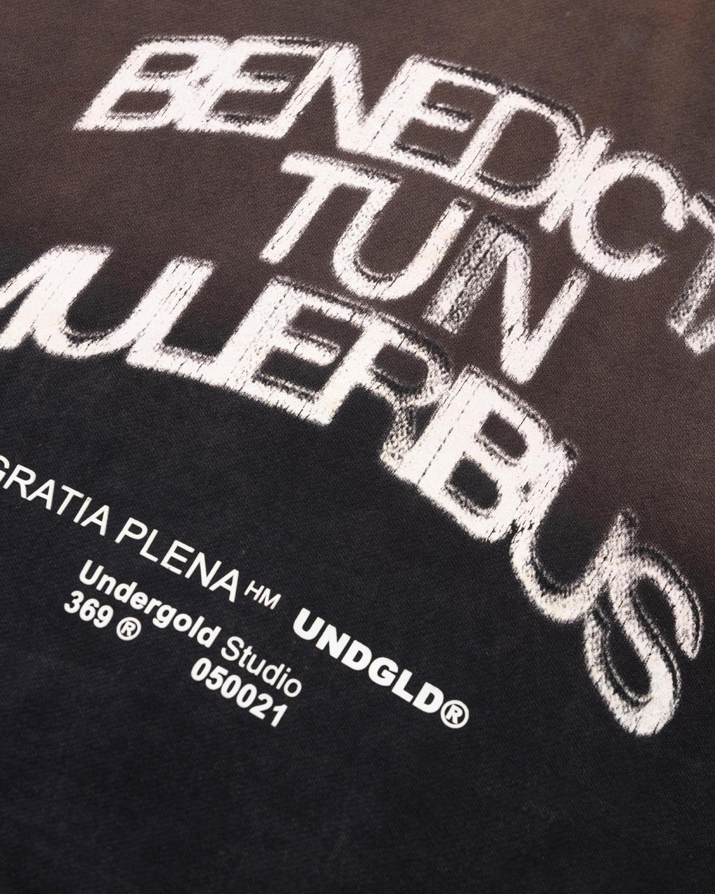 Undergold Gratia Plena Benedicta Zip Up Hoodie Rusty Black