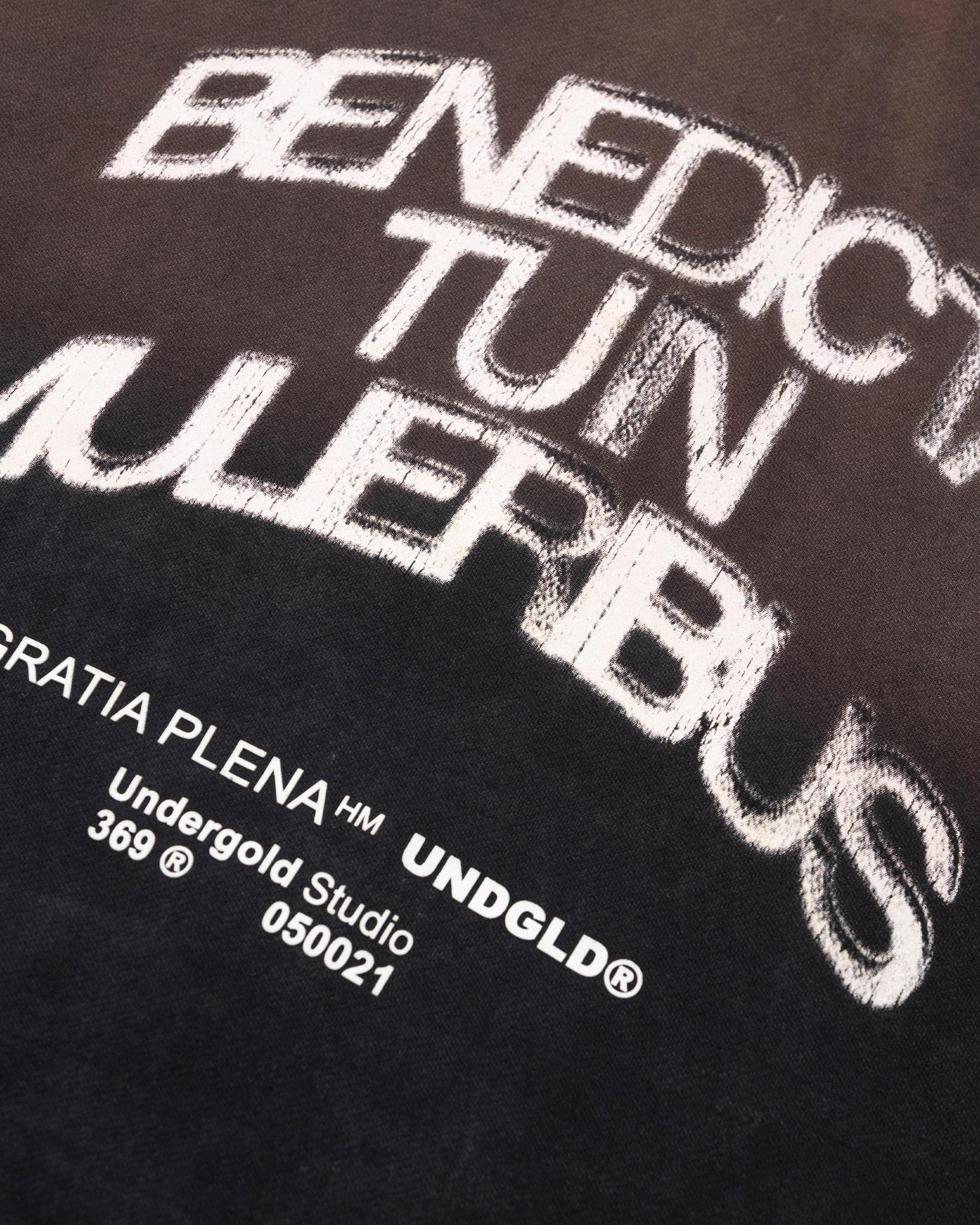 Undergold Gratia Plena Benedicta Zip Up Hoodie Rusty Black
