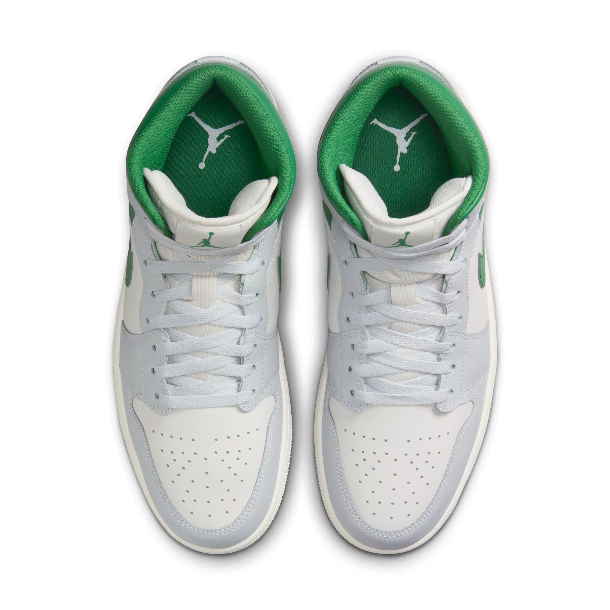 Air Jordan 1 Mid Summit White/Pine Green-Pure Platinum