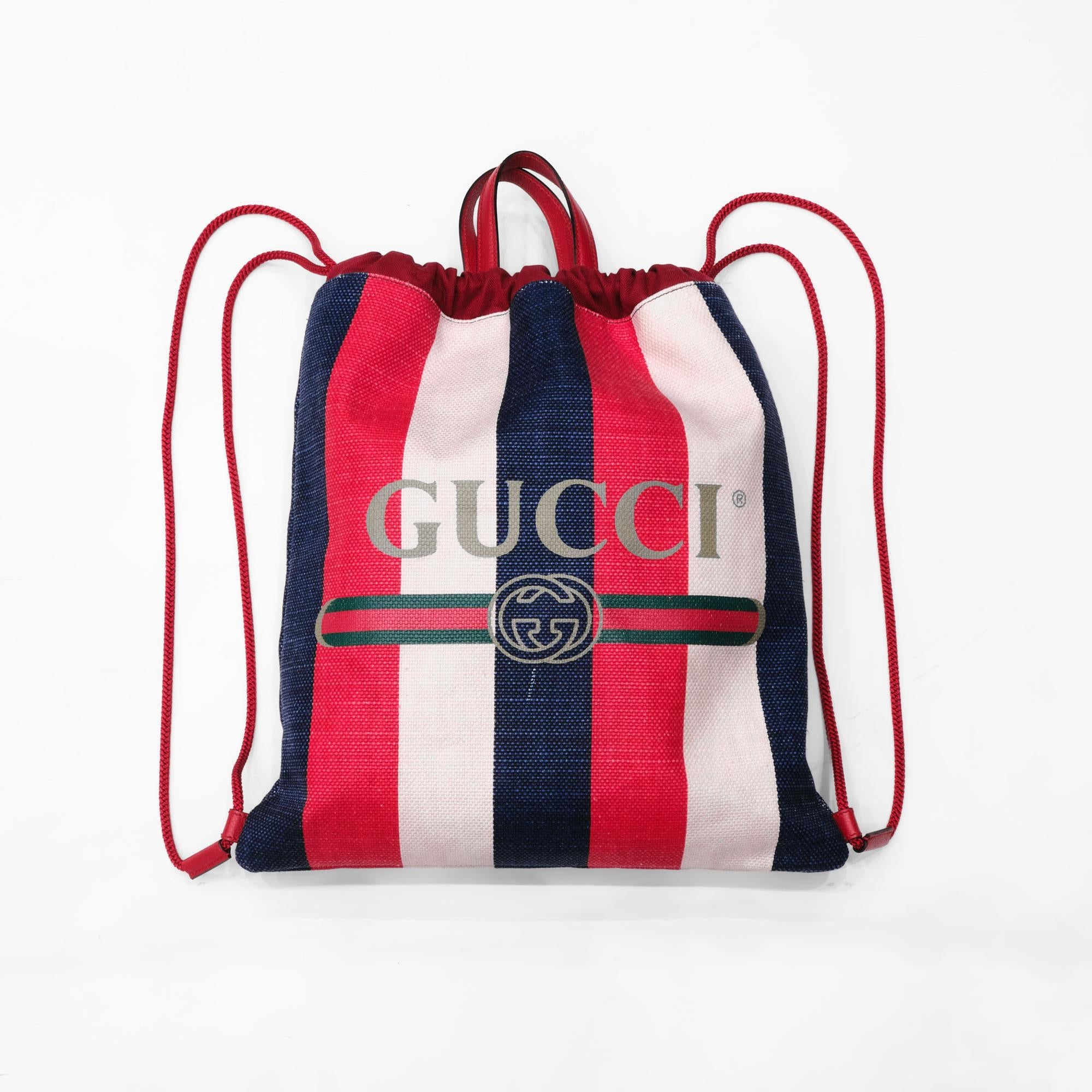 Gucci Red/White/Blue Canvas Web Backpack