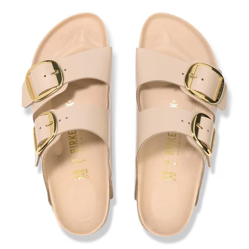 Birkenstock Arizona Arizona Big Buckle Natural Leather Patent - High Shine New Beige