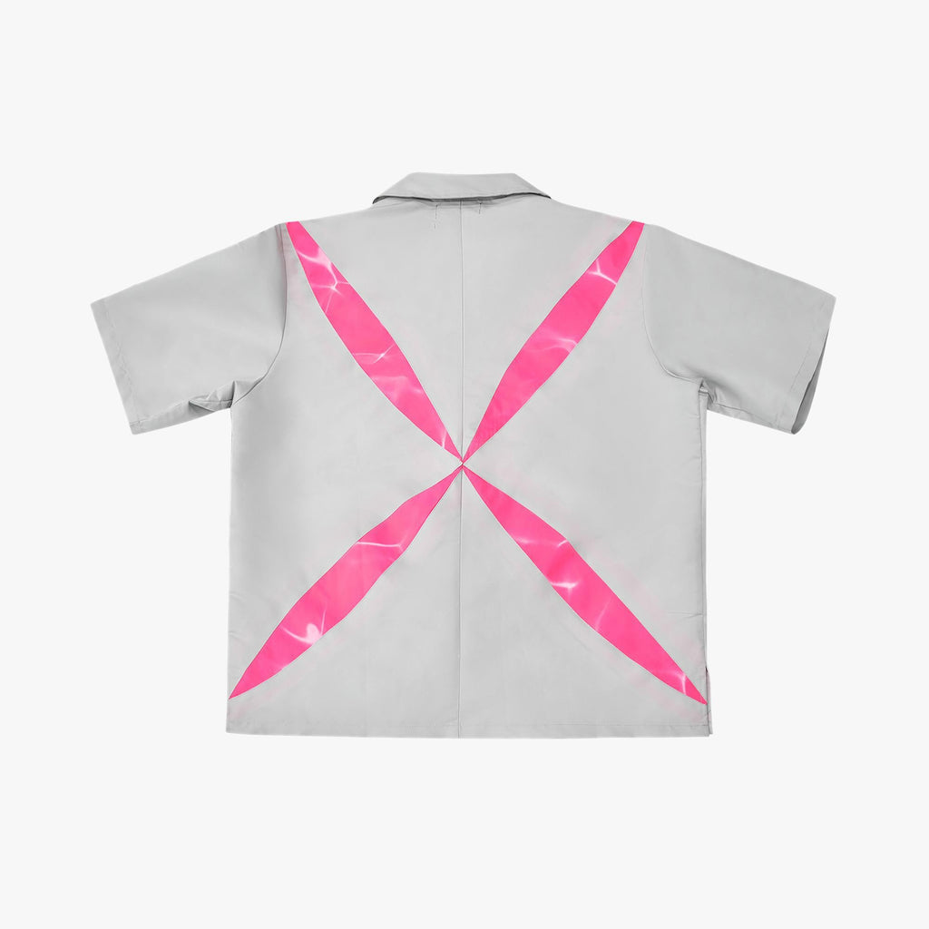 Nash Slice Shirt Silver Grey/Fluro Pink