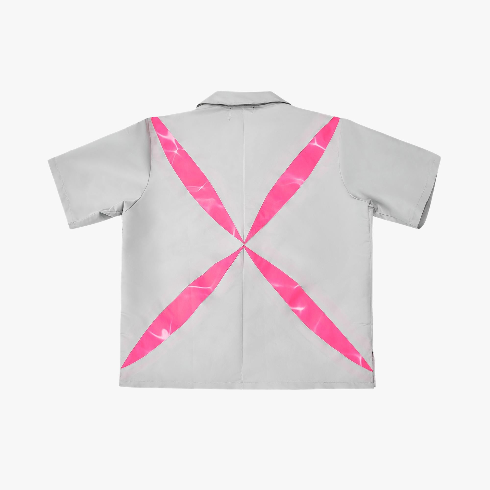 Nash Slice Shirt Silver Grey/Fluro Pink