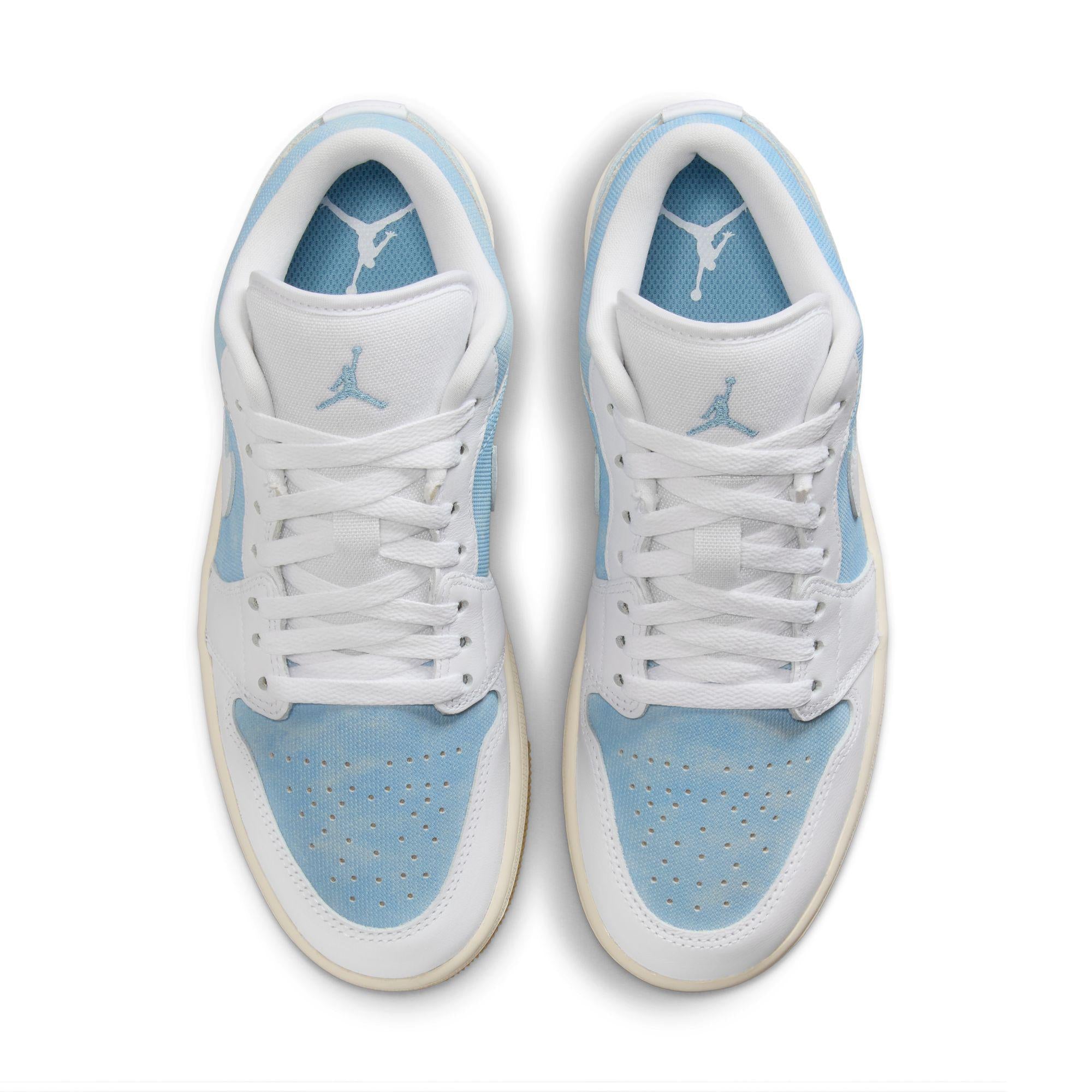 Women's Air Jordan 1 Low SE Worn Blue/White-Gum Light Brown-Sail