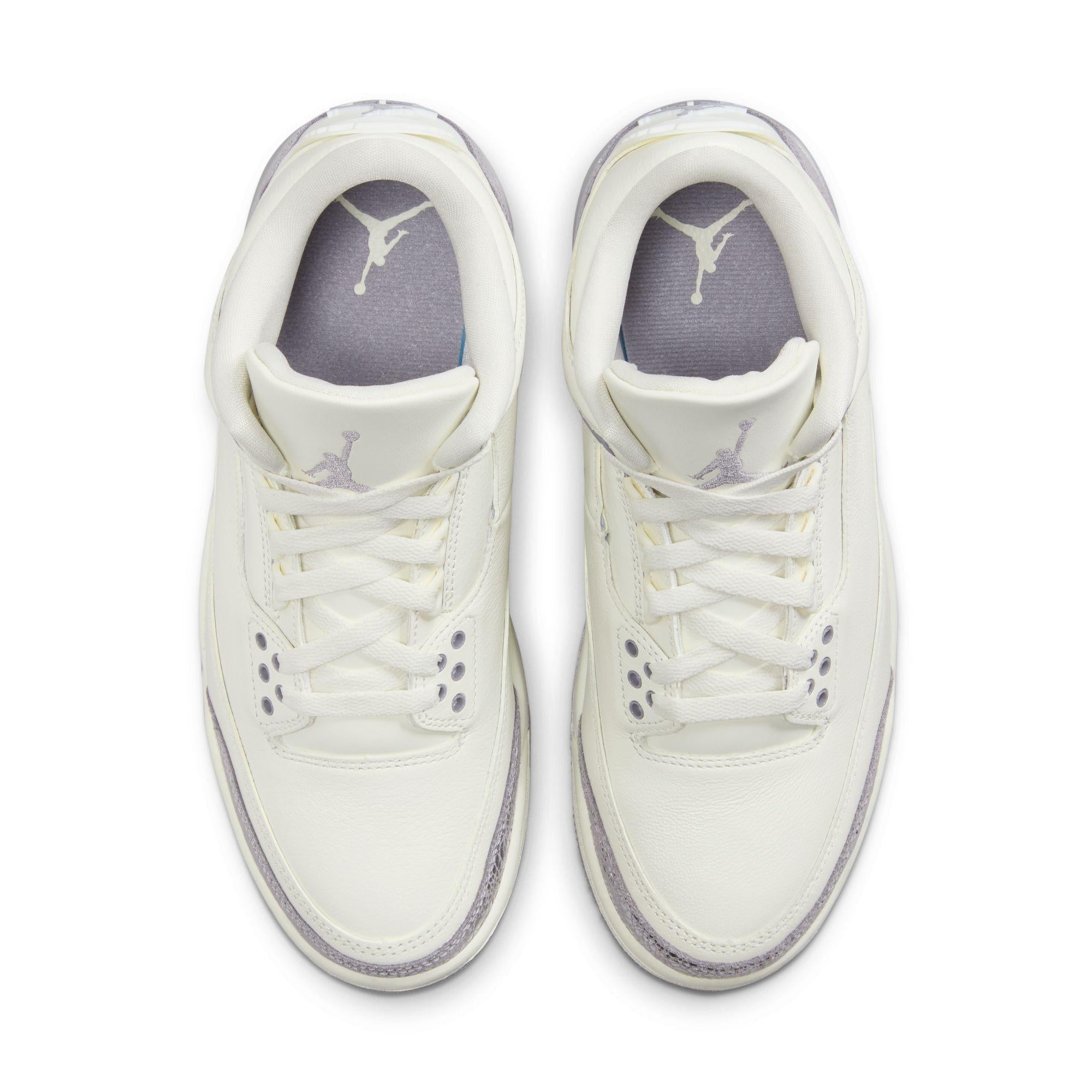 Women's Air Jordan 3 Retro Sail/Cement Grey-Metallic Silver
