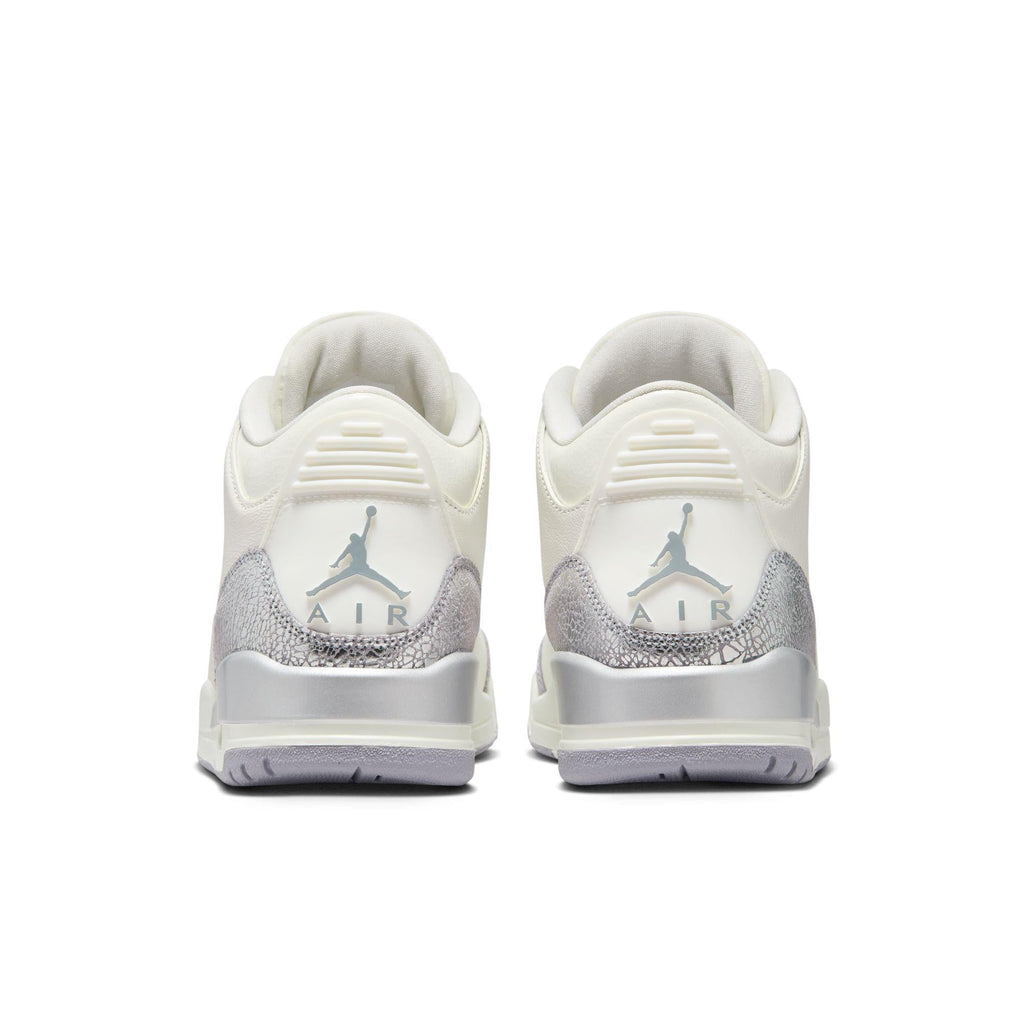 Women's Air Jordan 3 Retro Sail/Cement Grey-Metallic Silver
