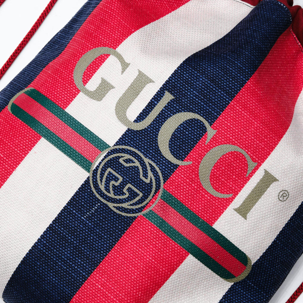 Gucci Red/White/Blue Canvas Web Backpack