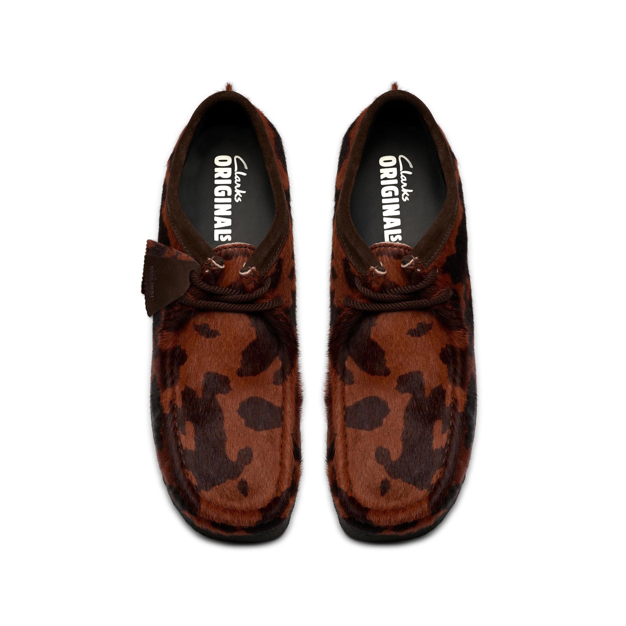Clarks Wallabee Brown Cow Print