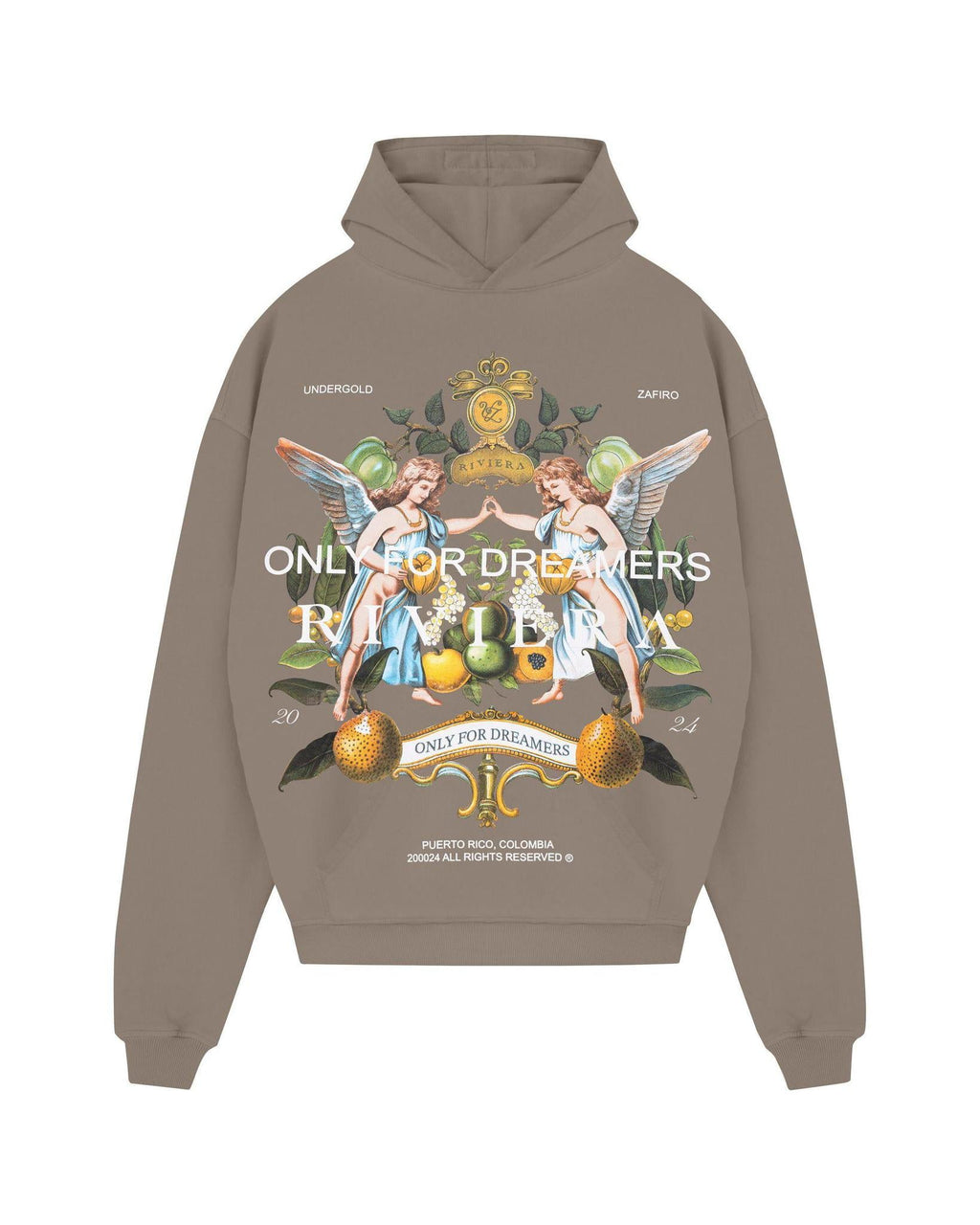 Undergold Riviera Fruit Angels Hoodie Brown