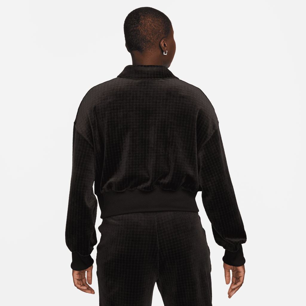 WOMEN'S NIKE SPORTSWEAR VELOUR POLO (BLACK)