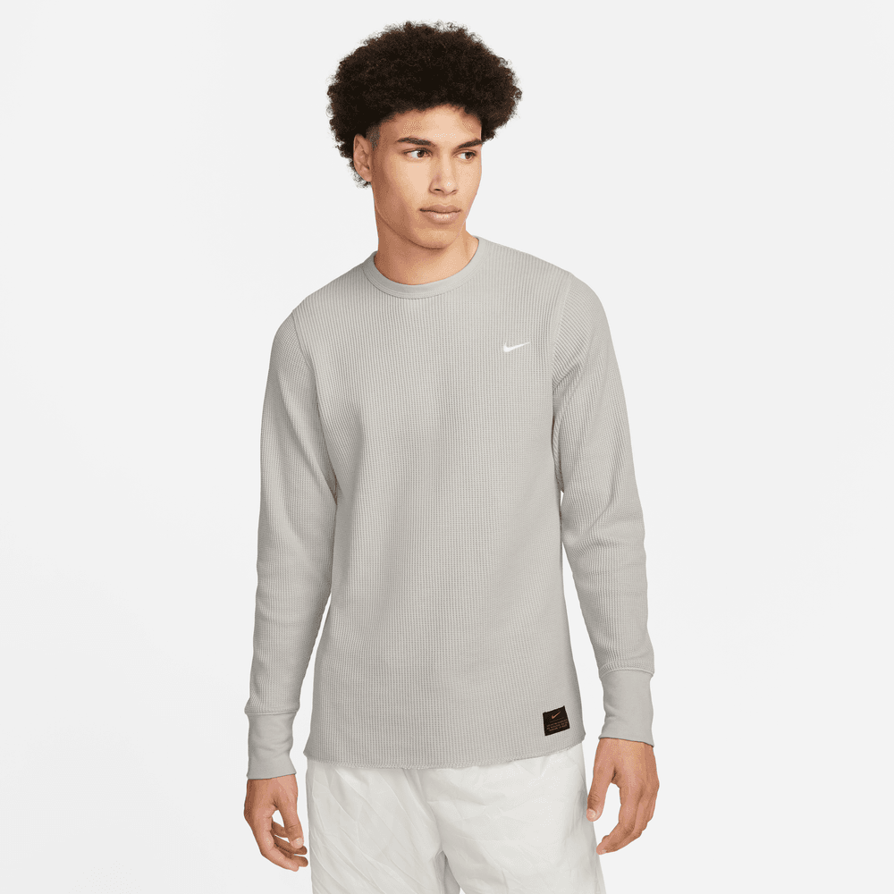 NIKE LIFE MEN'S LONG SLEEVE WAFFLE TOP 'LIGHT BONE'