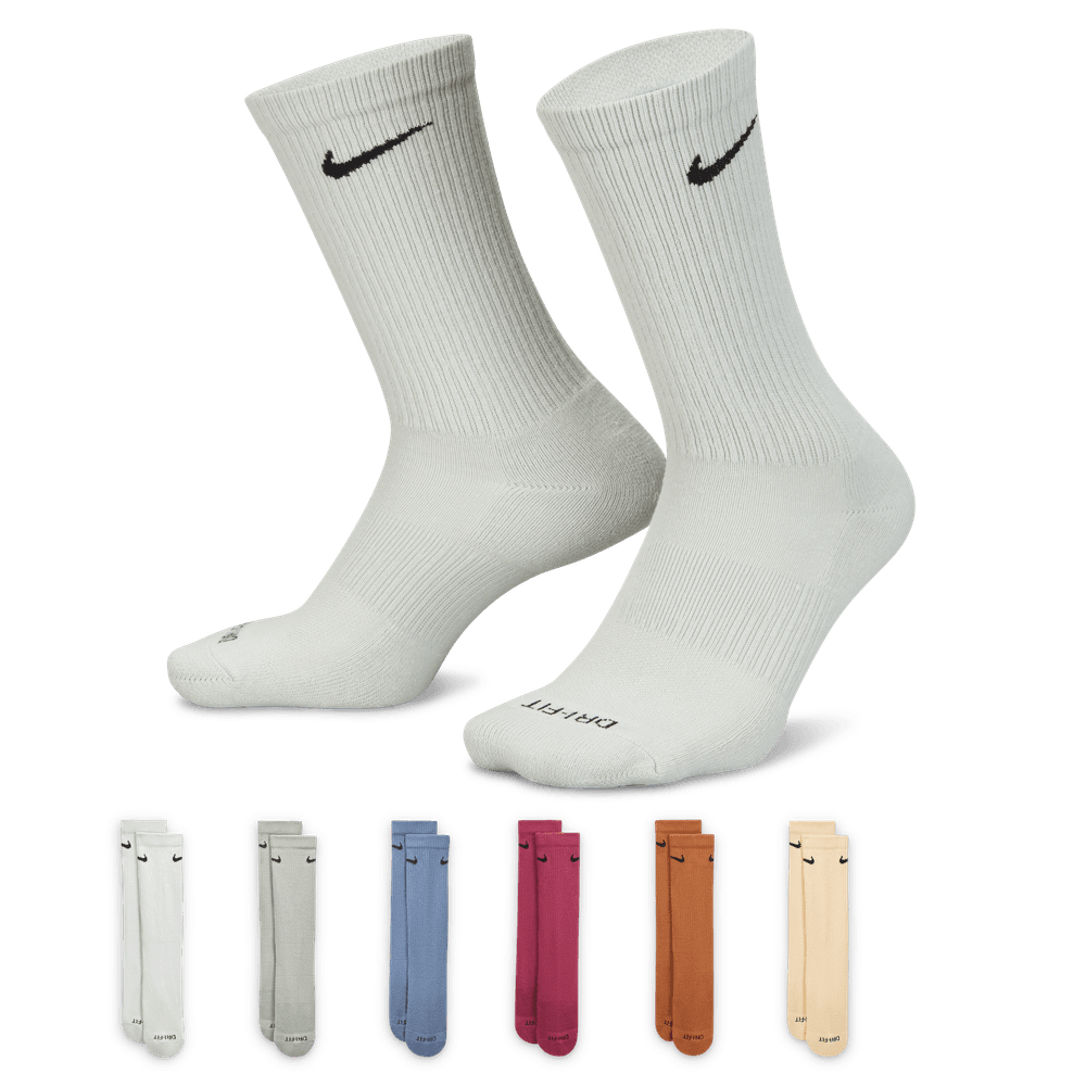 NIKE EVERYDAY PLUS CUSHIONED MULTI-COLOR SOCKS (6 PACK)
