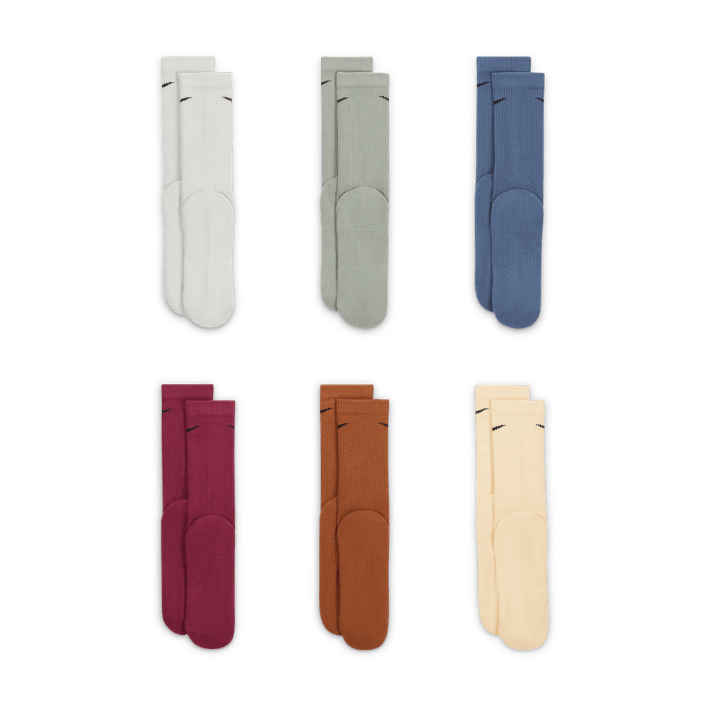 NIKE EVERYDAY PLUS CUSHIONED MULTI-COLOR SOCKS (6 PACK)
