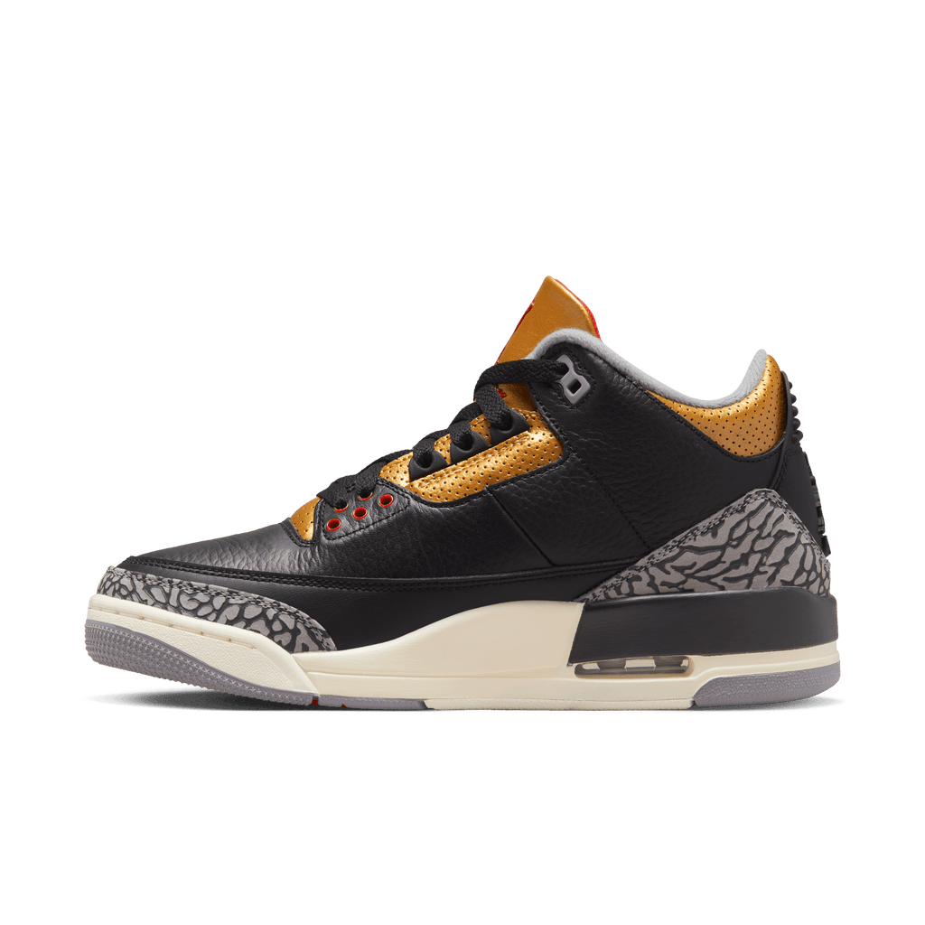 AIR JORDAN 3 RETRO "BLACK CEMENT GOLD" (WOMENS)