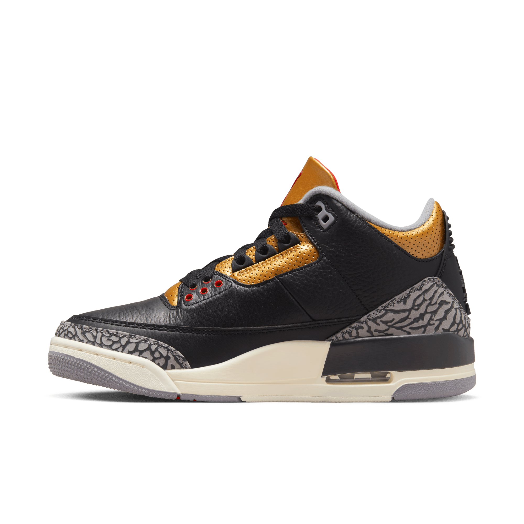 AIR JORDAN 3 RETRO "BLACK CEMENT GOLD" (WOMENS)