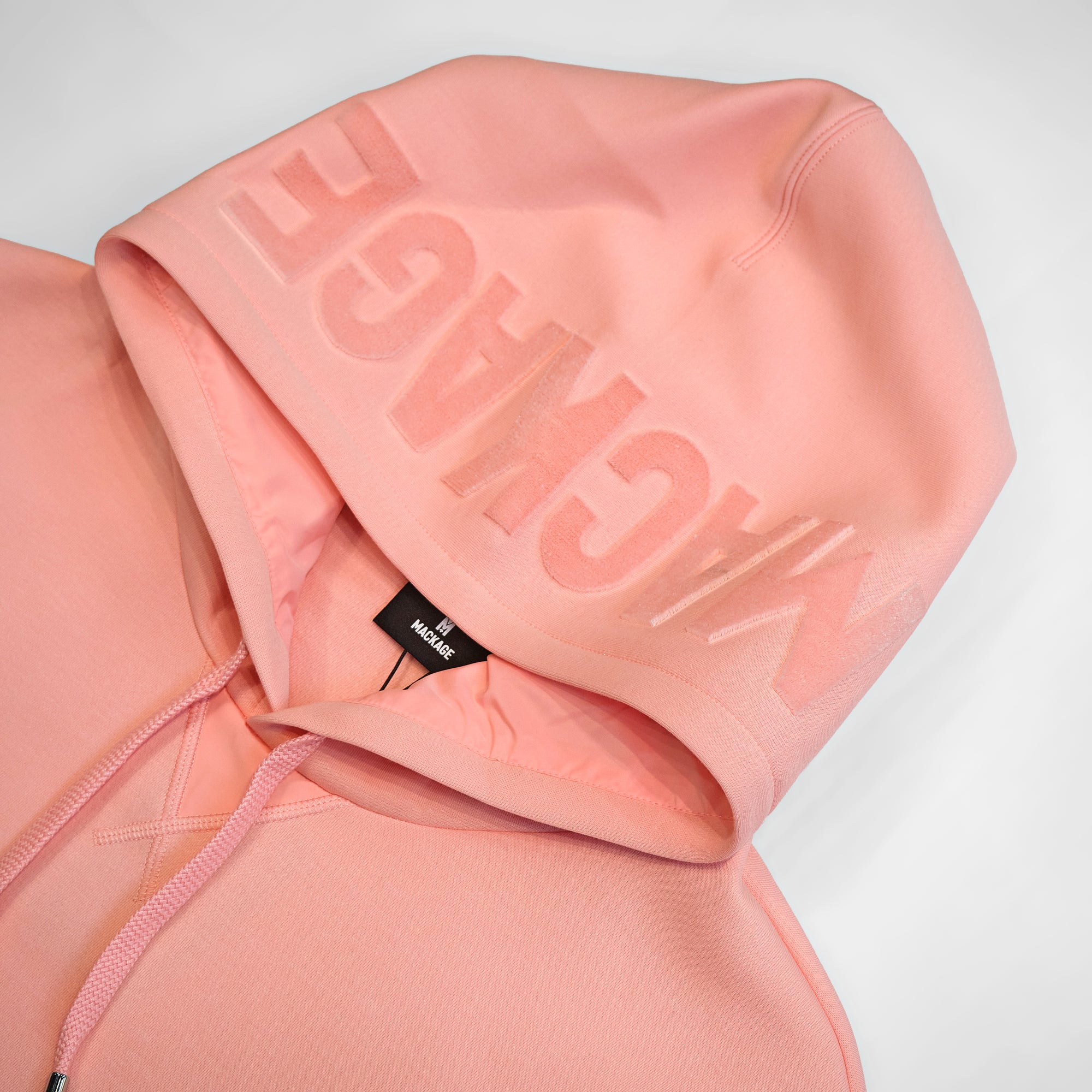 Mackage Krys Velvet Logo-Embroidered Hoodie 'Guava'