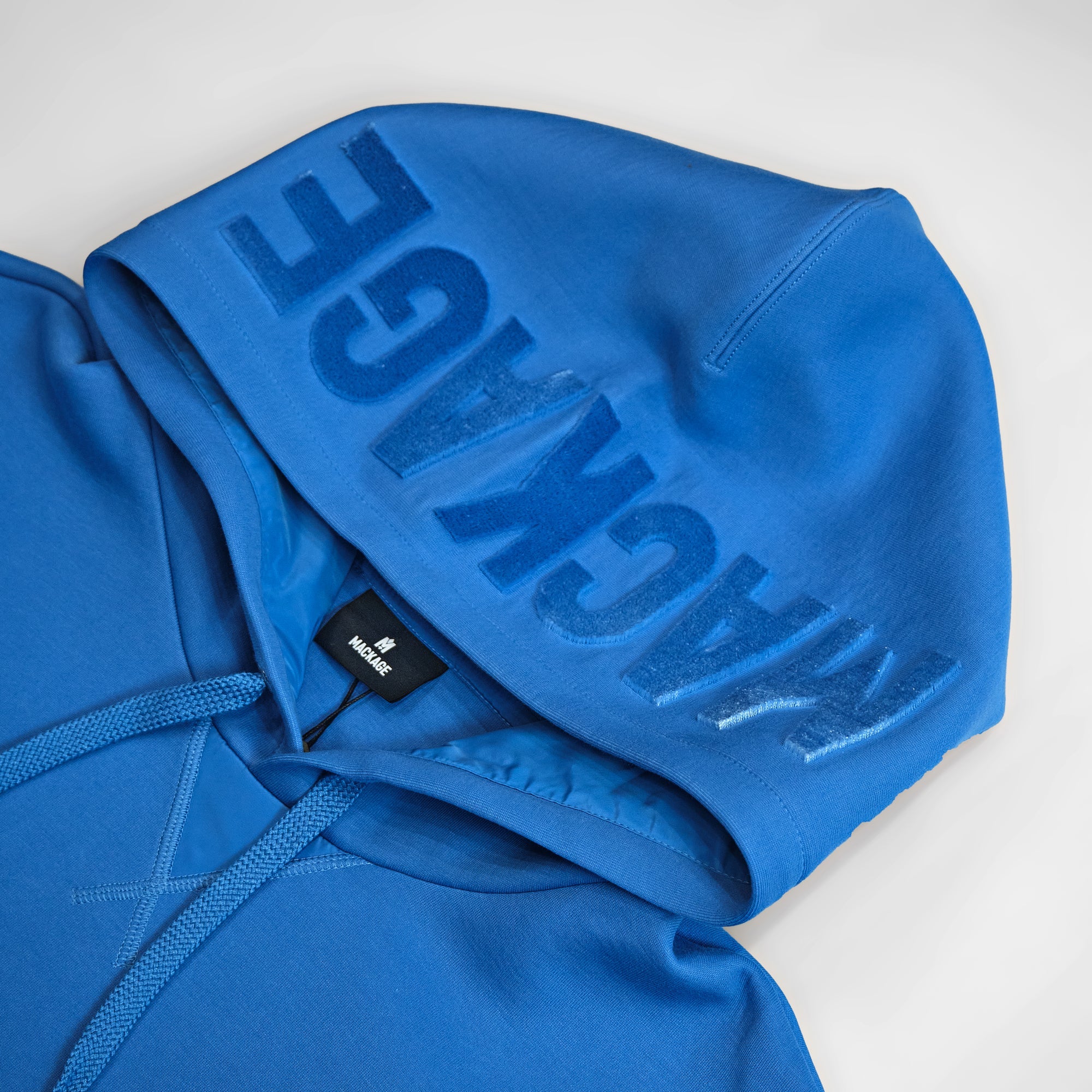 Mackage Krys Velvet Logo-Embroidered Hoodie 'Celestial blue'