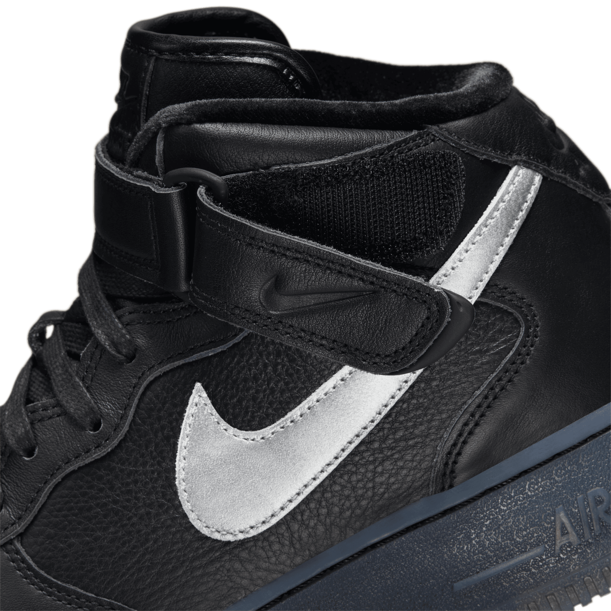 NIKE AF1 MID '07 PREMIUM "BLACK METALLIC SILVER"