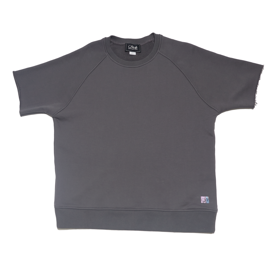 Hush Shortsleeve Crewneck Raw Edge "Charcoal"