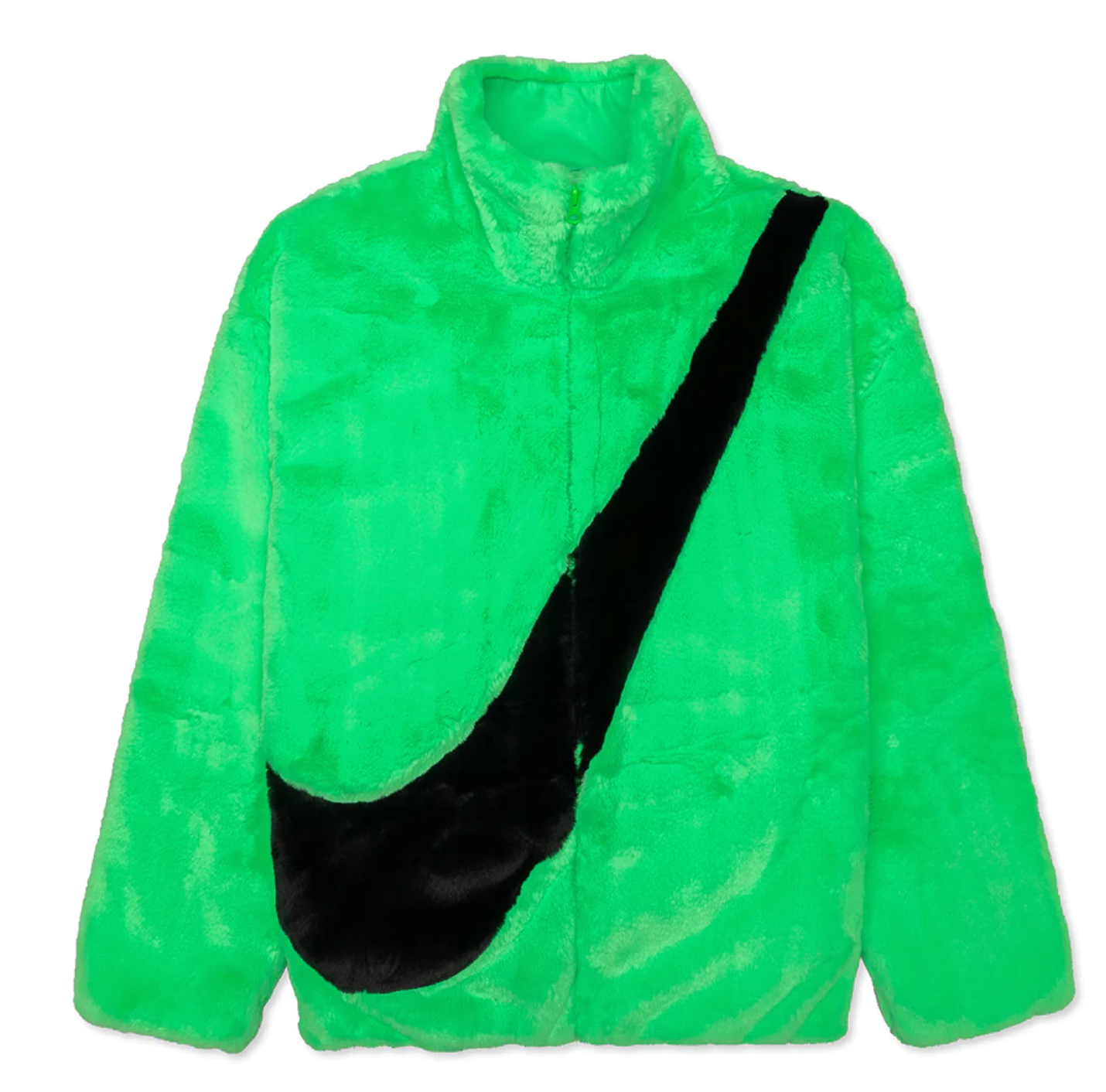 NIke Women's Sportswear Faux Fur Jacket - Poison Green/Black