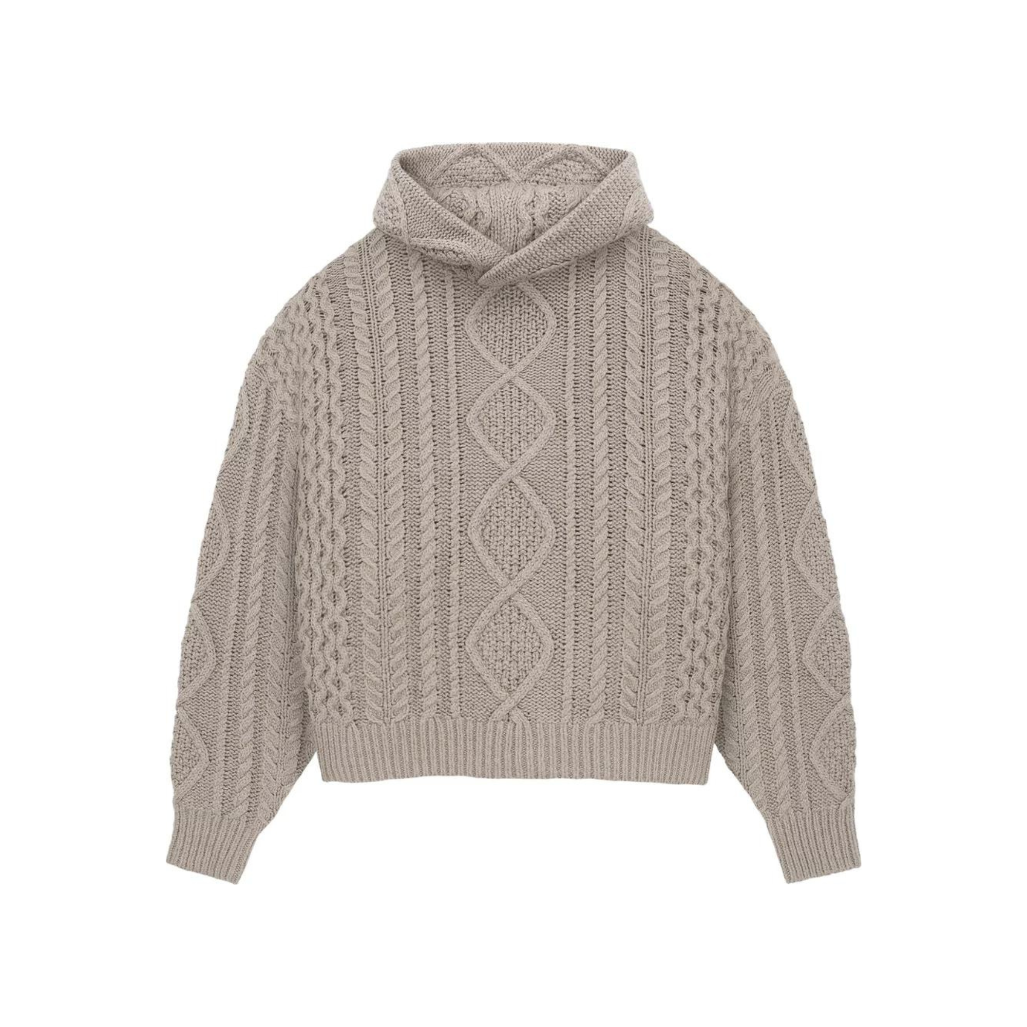 Fear of God Essentials Cable Knit Hoodie "Core Heather"