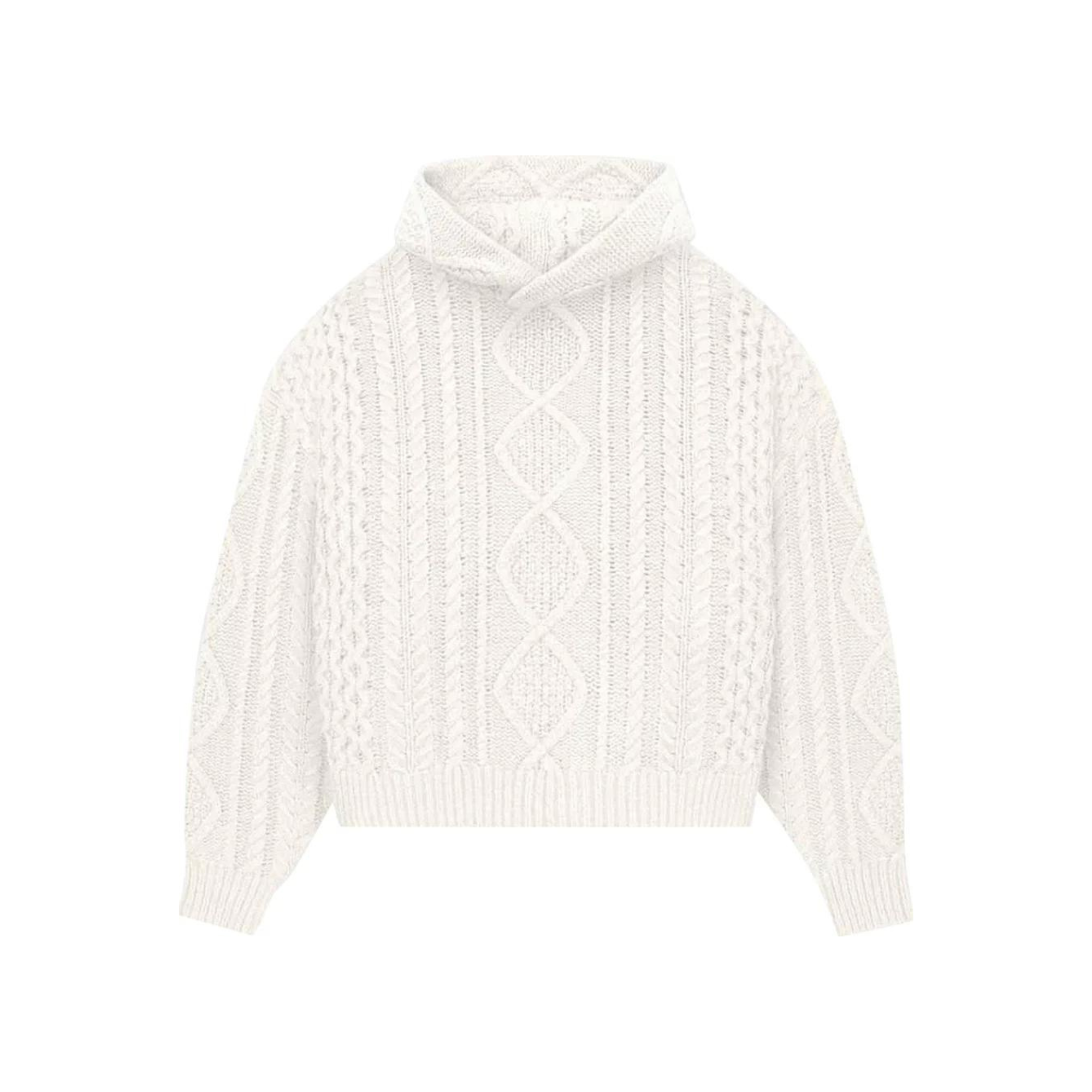 Fear of God Essentials Cable Knit Hoodie "Cloud Dancer"