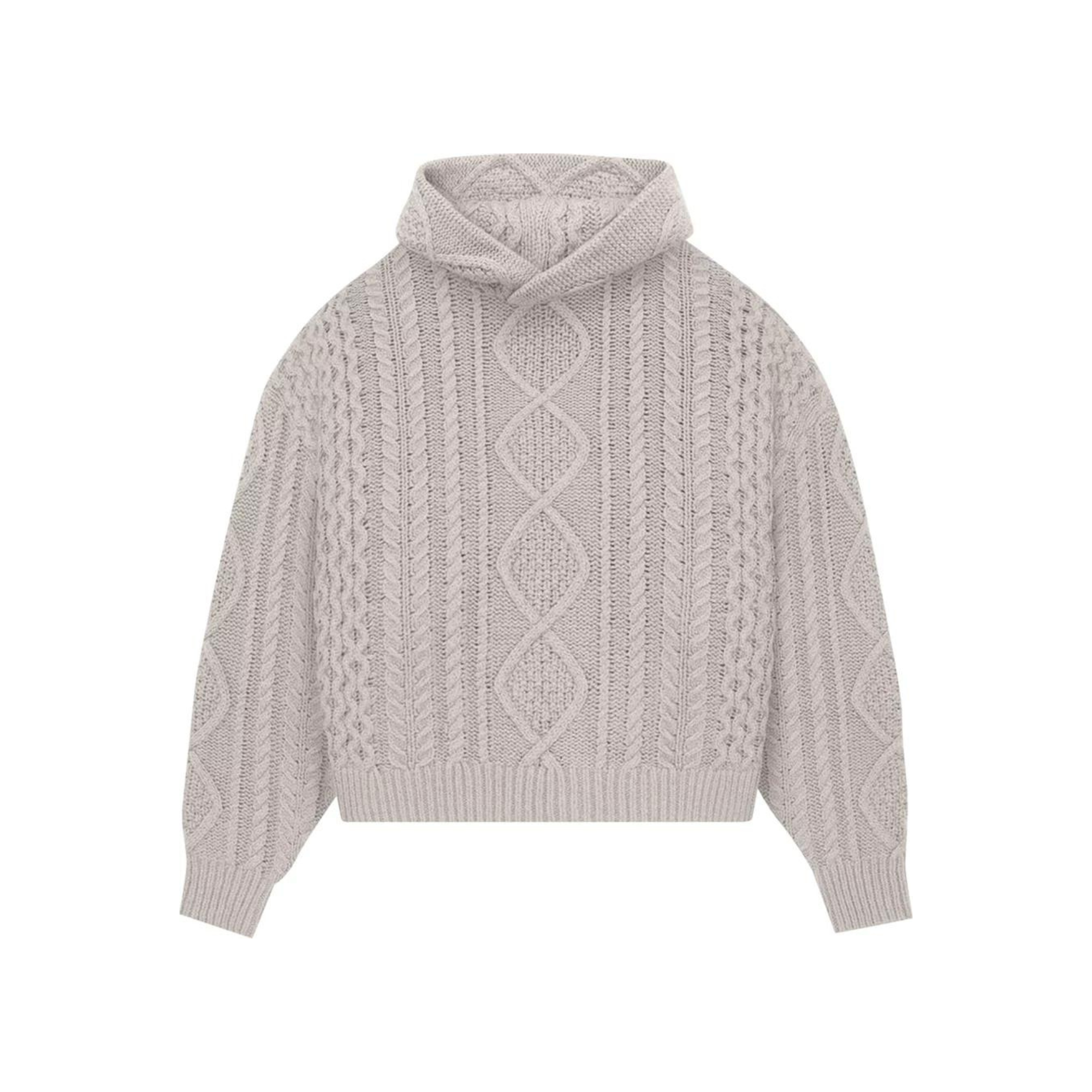 Fear of God Essentials Cable Knit Hoodie "Silver Cloud"