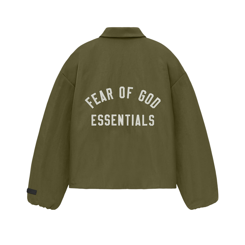 Fear of God Essentials Textured Nylon Trucker Jacket Military