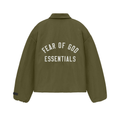 Fear of God Essentials Textured Nylon Trucker Jacket Military