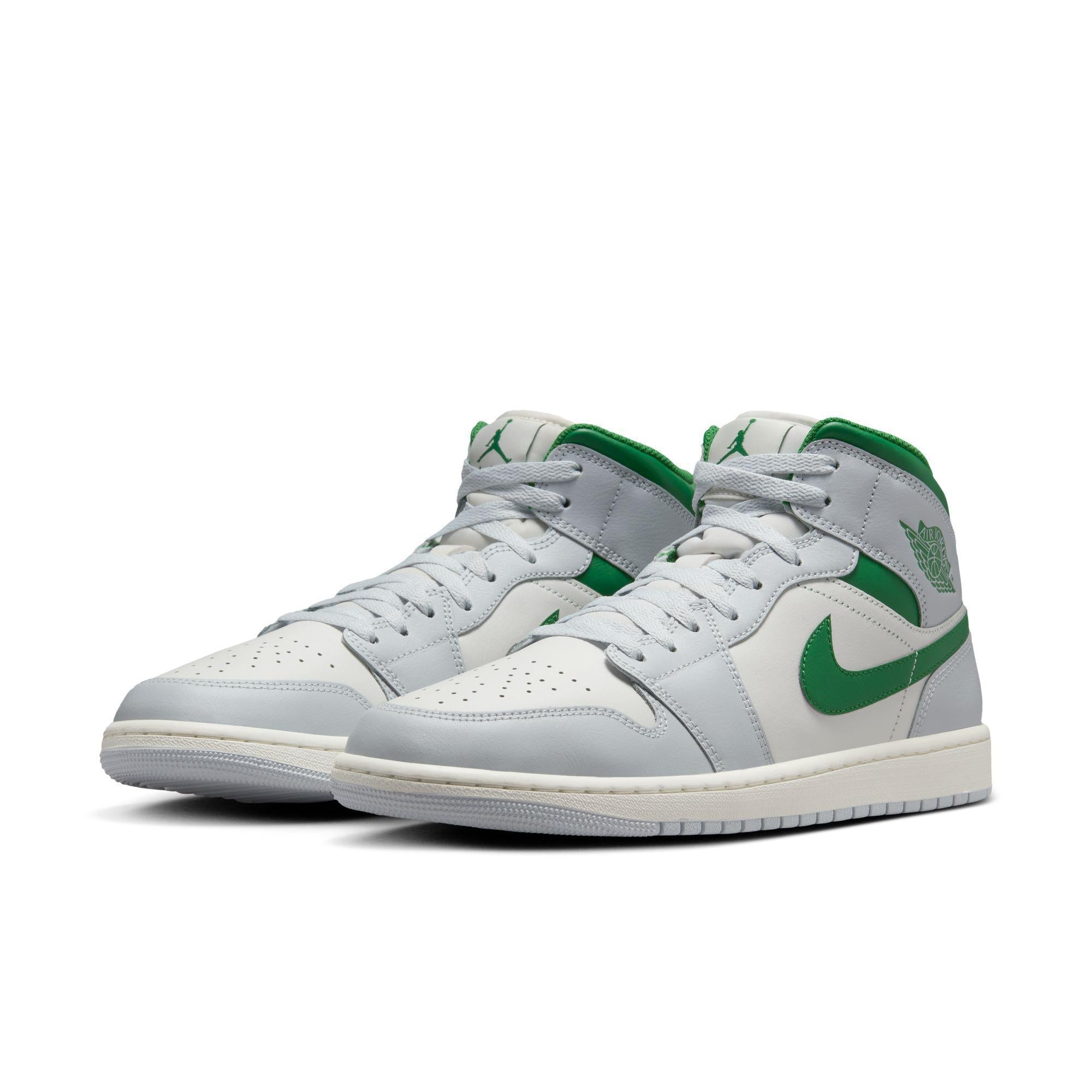 Air Jordan 1 Mid Summit White/Pine Green-Pure Platinum