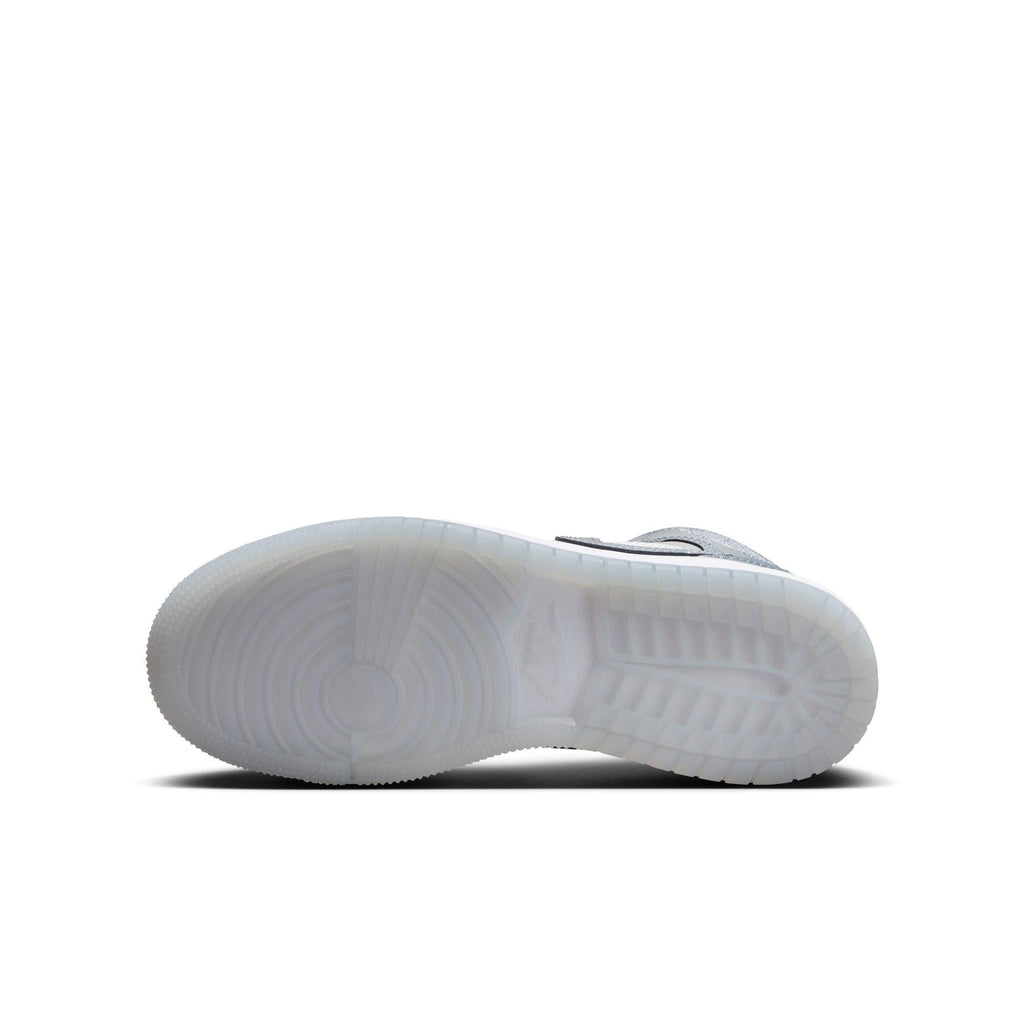 Air Jordan 1 Mid SE Big Kids' Shoes White/Cool Grey-Medium Grey
