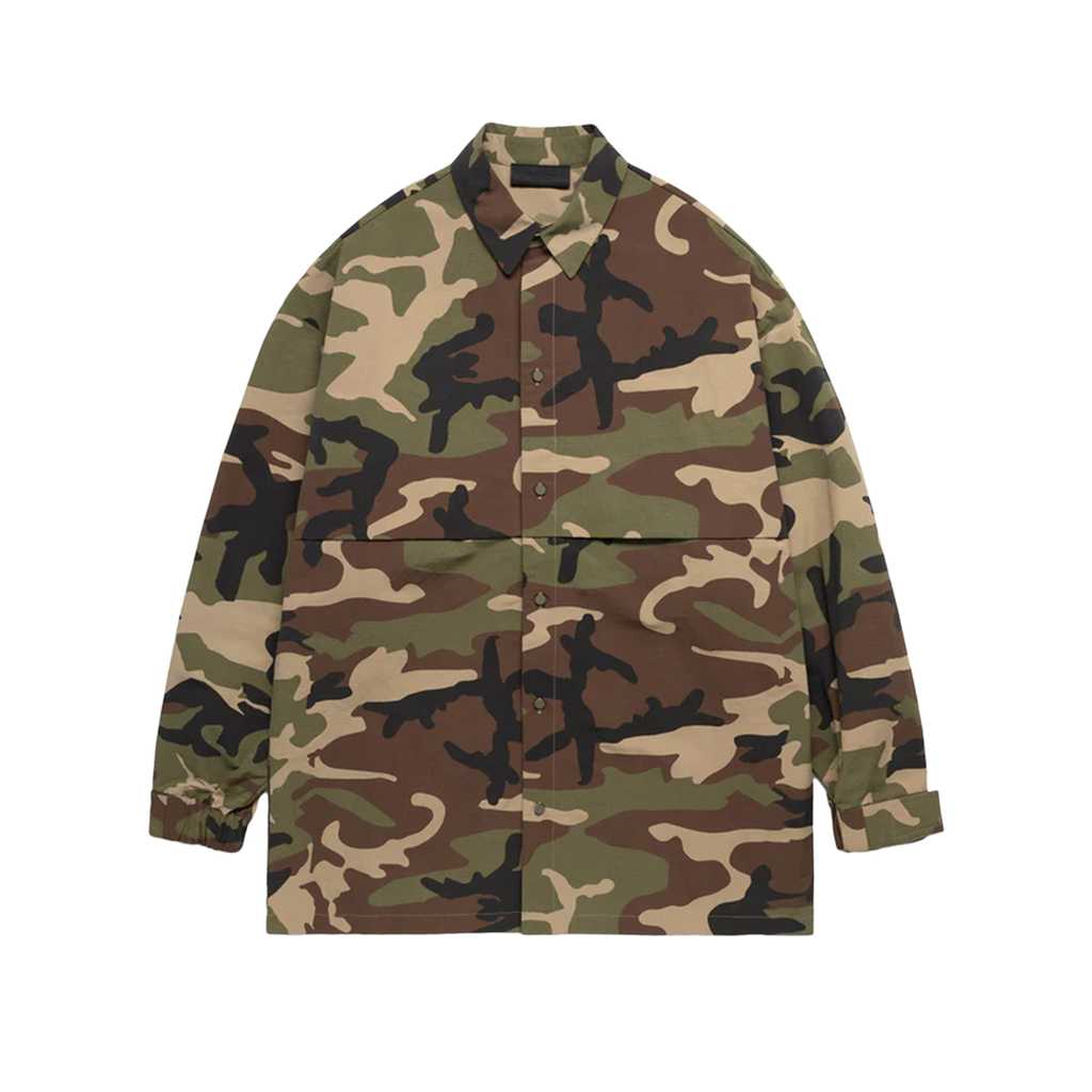 Fear of God Essentials Military Nylon Overshirt Woodland Camo
