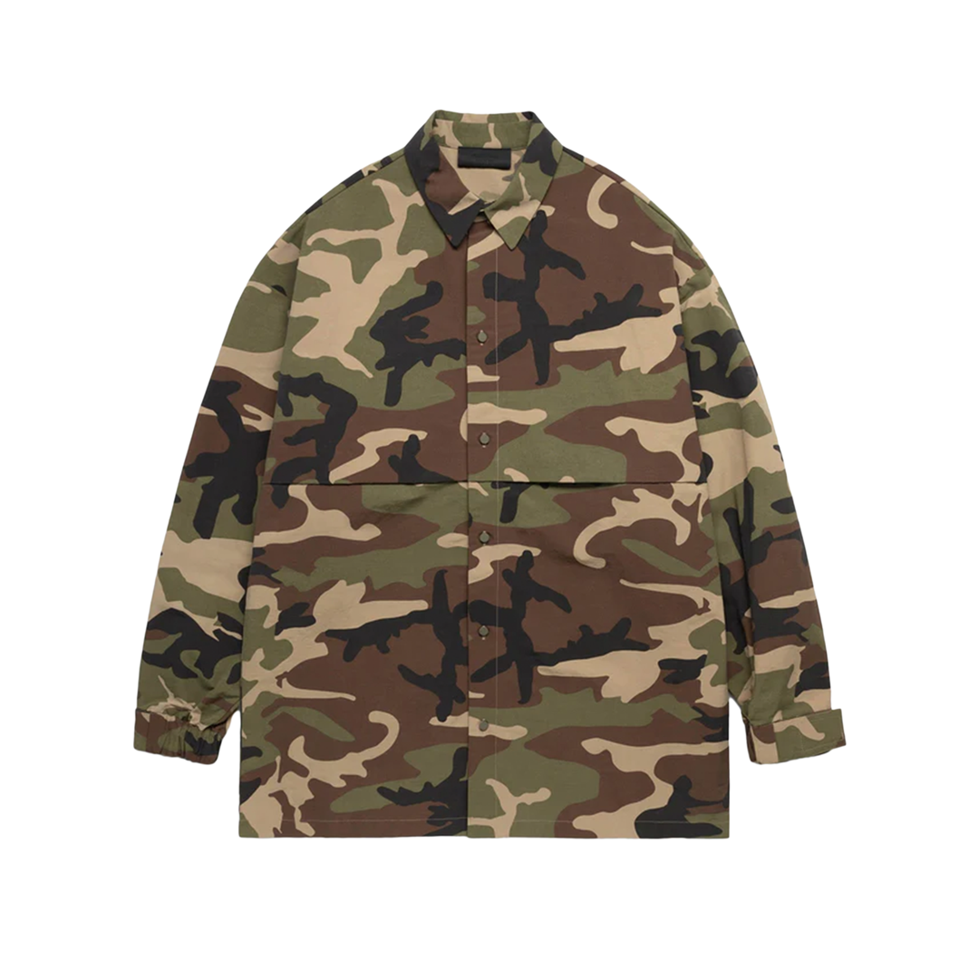 Fear of God Essentials Military Nylon Overshirt Woodland Camo
