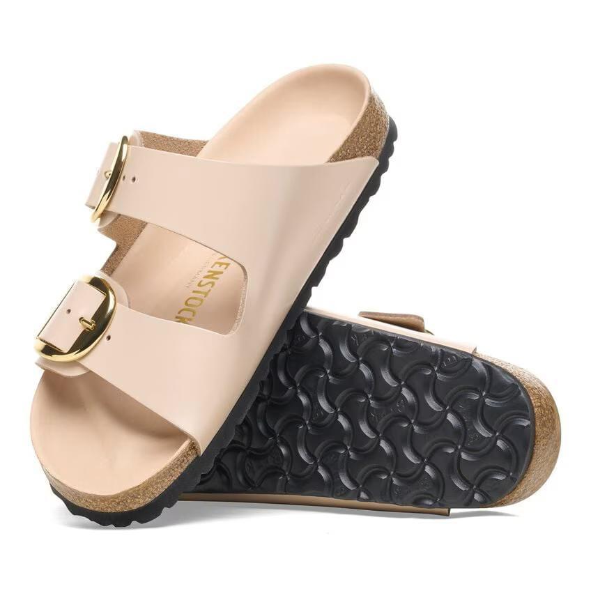 Birkenstock Arizona Arizona Big Buckle Natural Leather Patent - High Shine New Beige