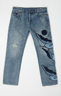 BLDG4 Flock Jean Faded Wash
