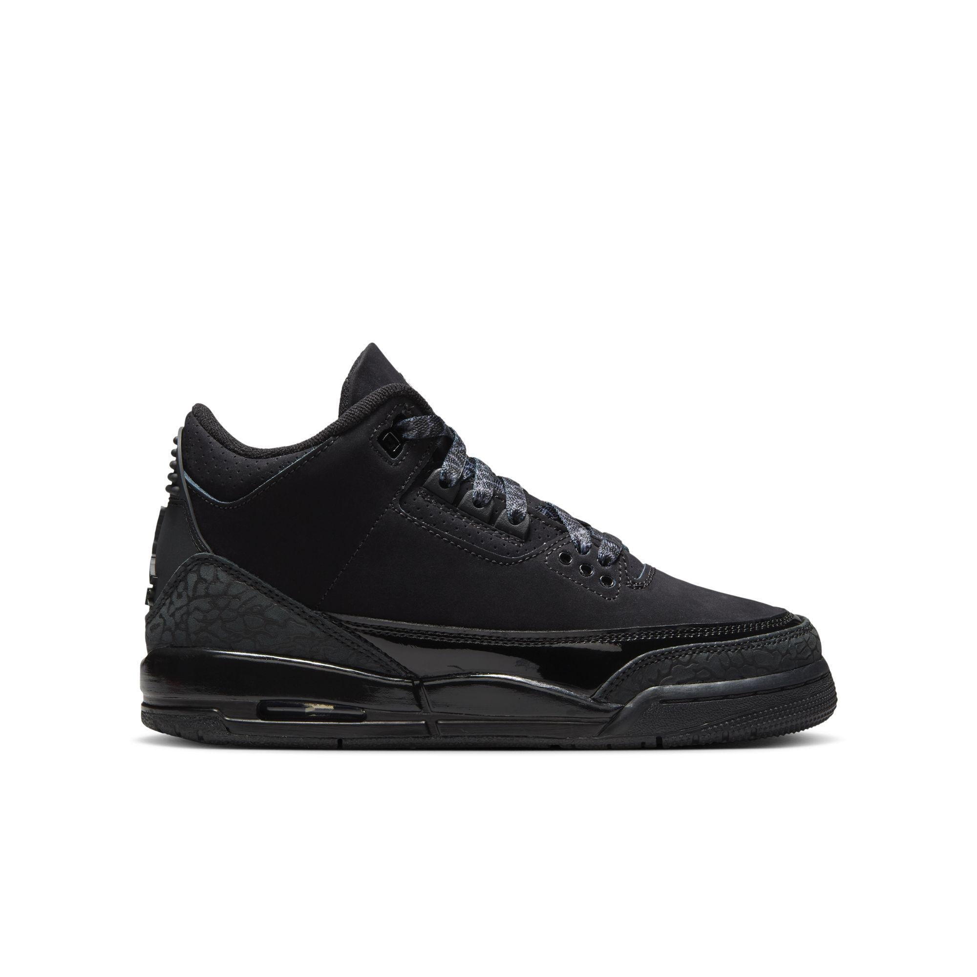 Air Jordan 3 Retro Big Kids' Shoes Black/Dark Charcoal-White