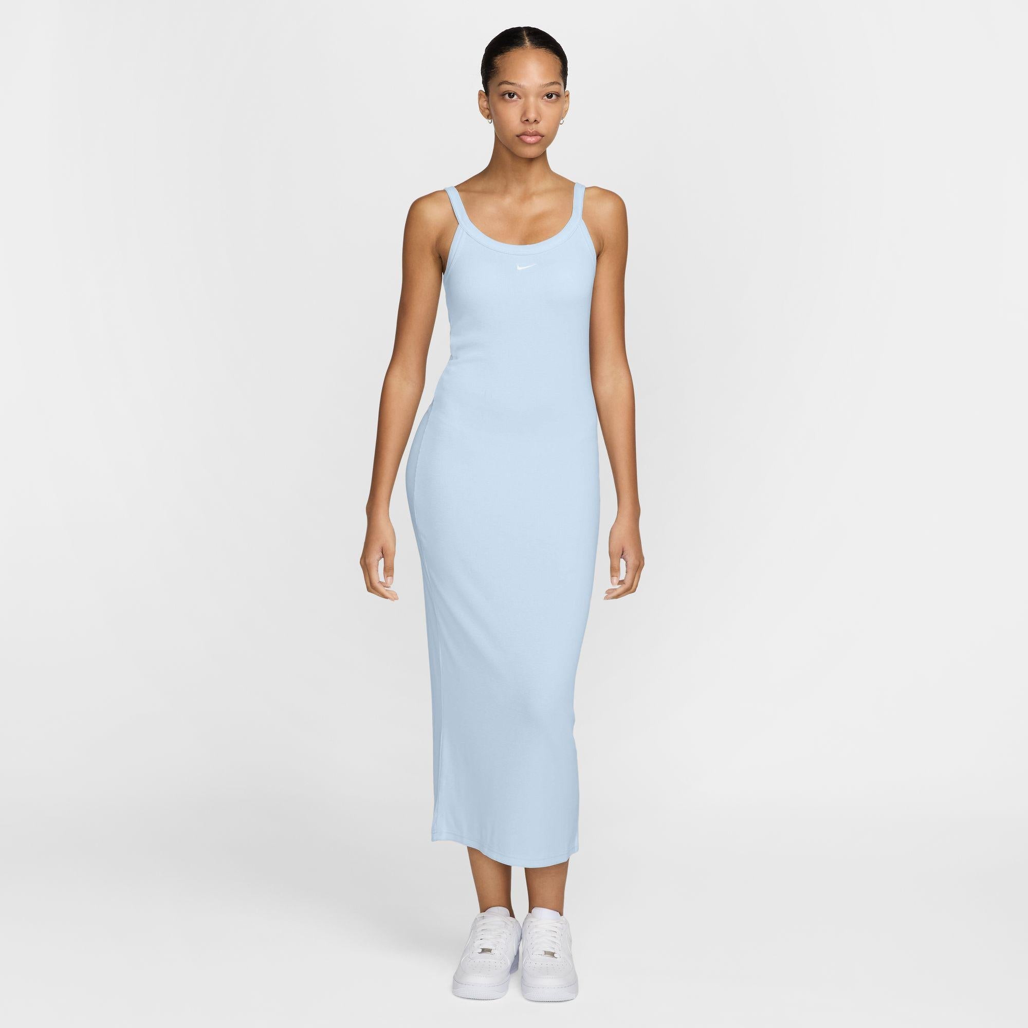 Nike Sportswear Chill Knit Women's Tight Mini-Rib Tank Dress Blue Tint