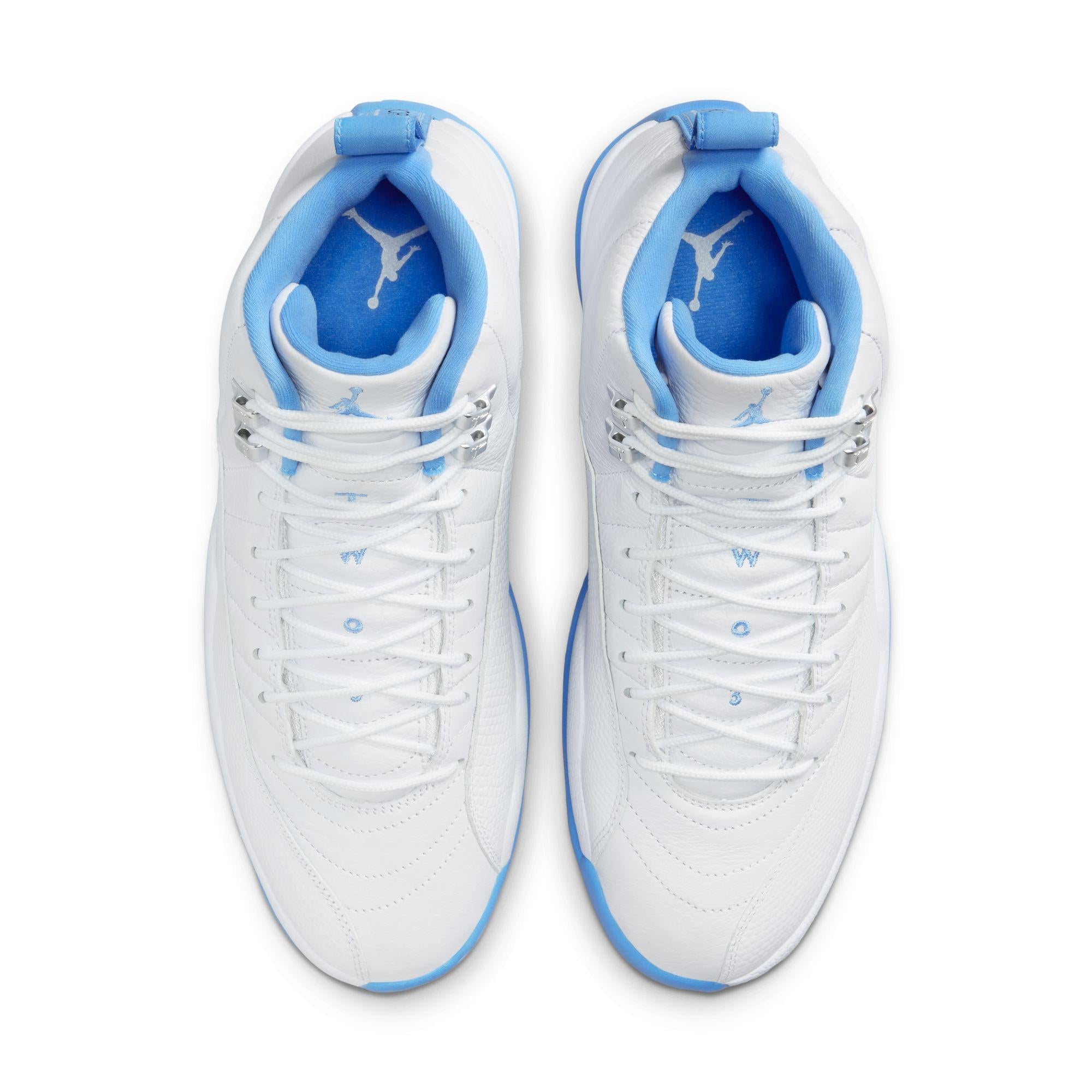 Air Jordan 12 Retro White/University Blue-Metallic Silver