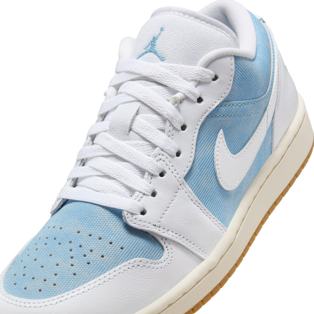 Women's Air Jordan 1 Low SE Worn Blue/White-Gum Light Brown-Sail