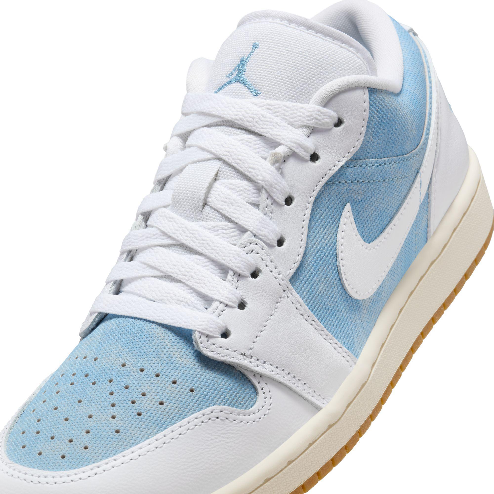 Women's Air Jordan 1 Low SE Worn Blue/White-Gum Light Brown-Sail