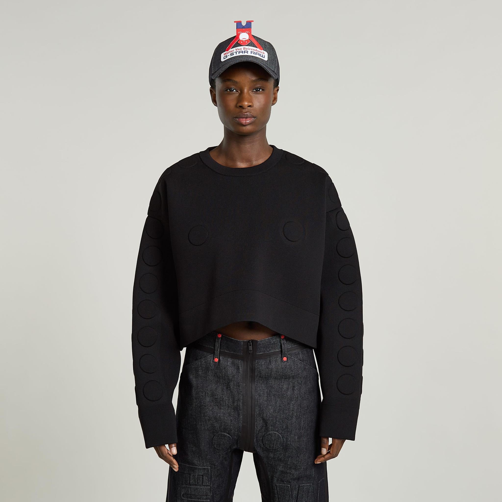 GSxWVB Oversized Short Sweat Knit R Black