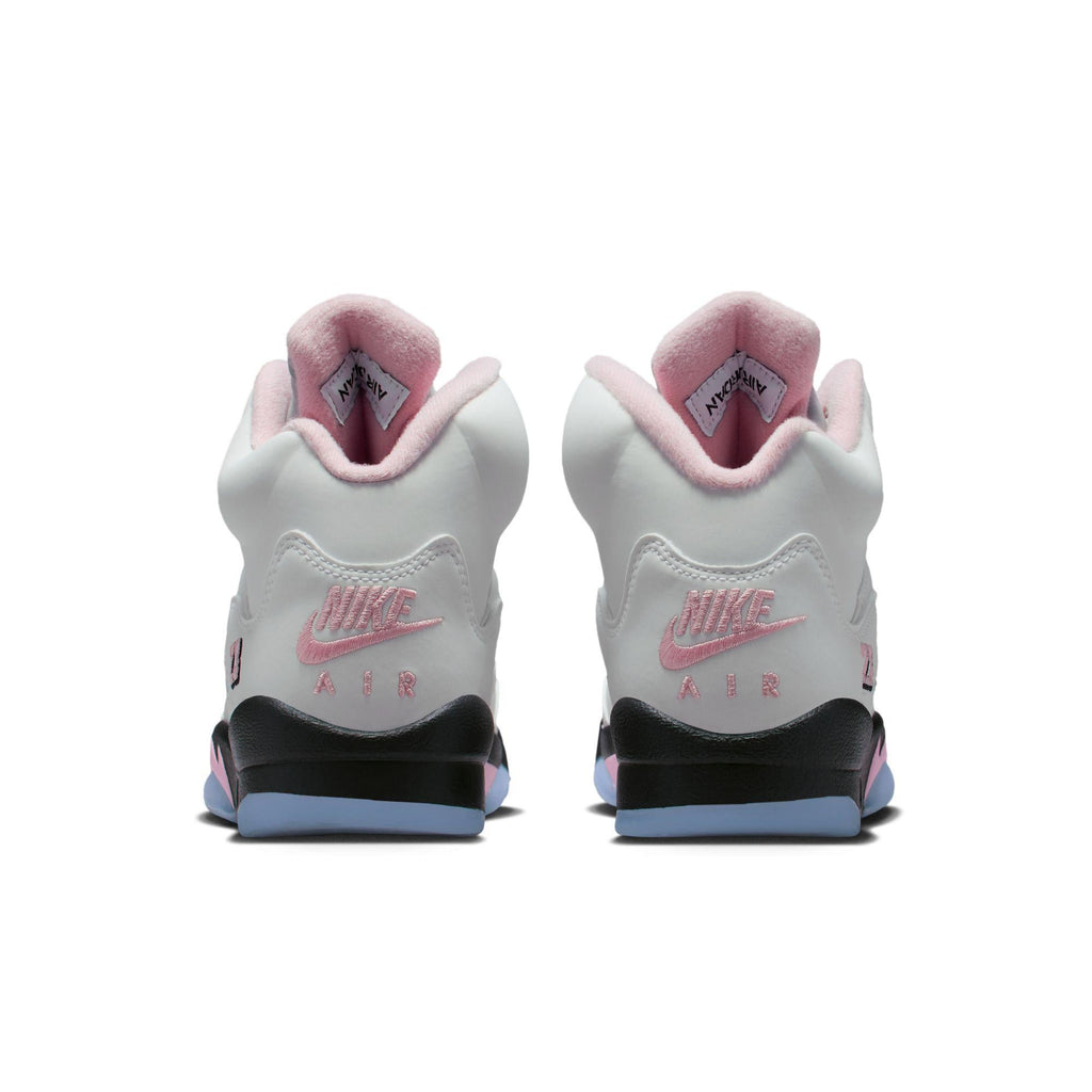 Air Jordan 5 Retro Big Kids' Shoes White/Med Soft Pink-Black