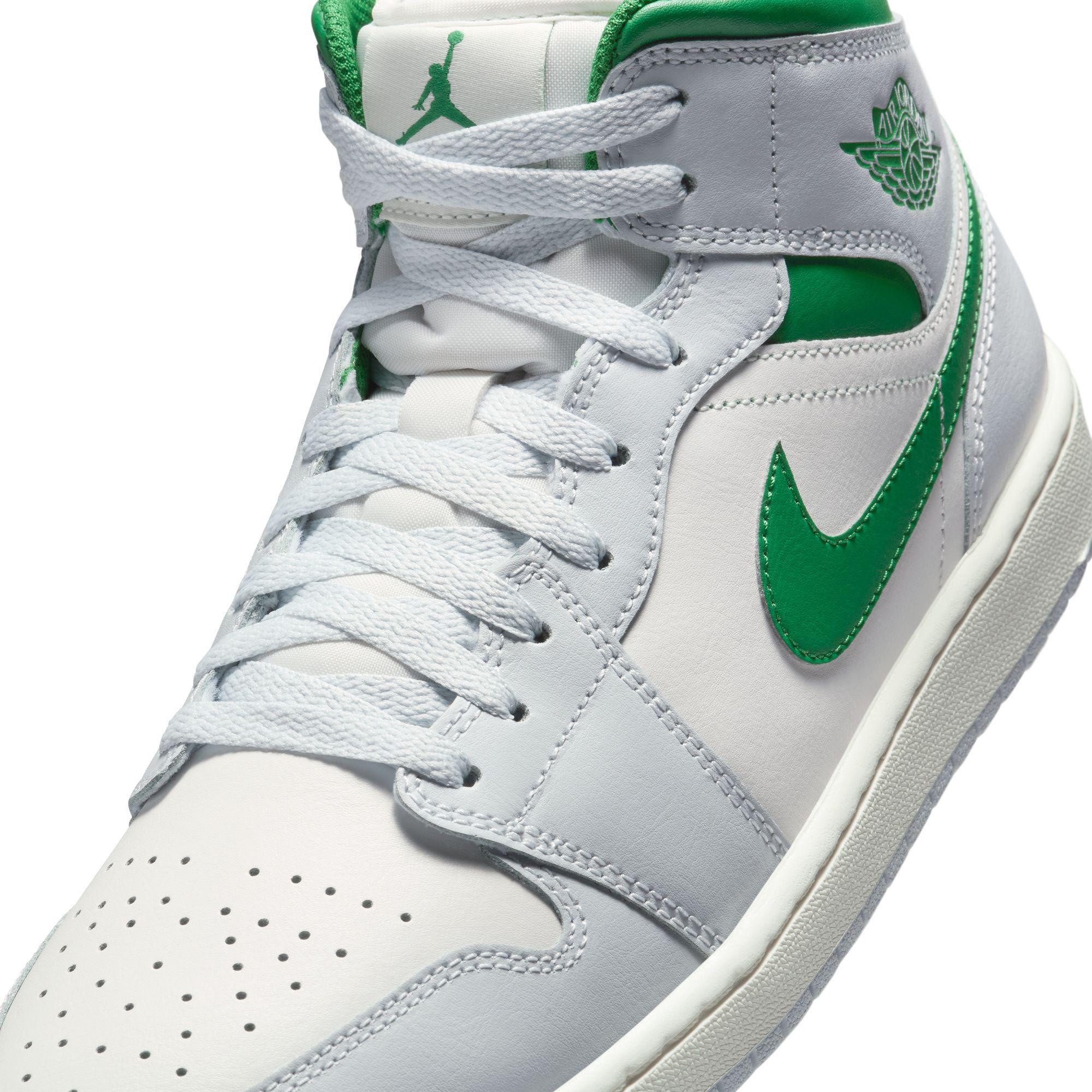 Air Jordan 1 Mid Summit White/Pine Green-Pure Platinum