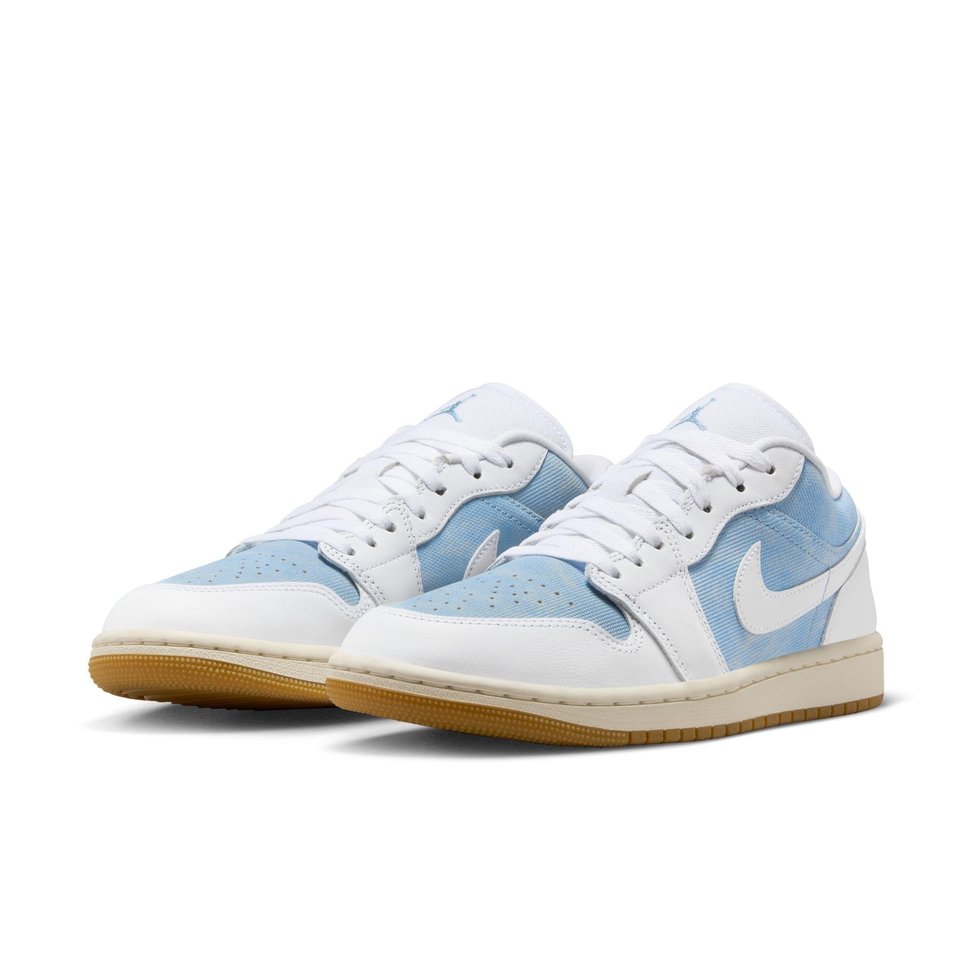 Women's Air Jordan 1 Low SE Worn Blue/White-Gum Light Brown-Sail