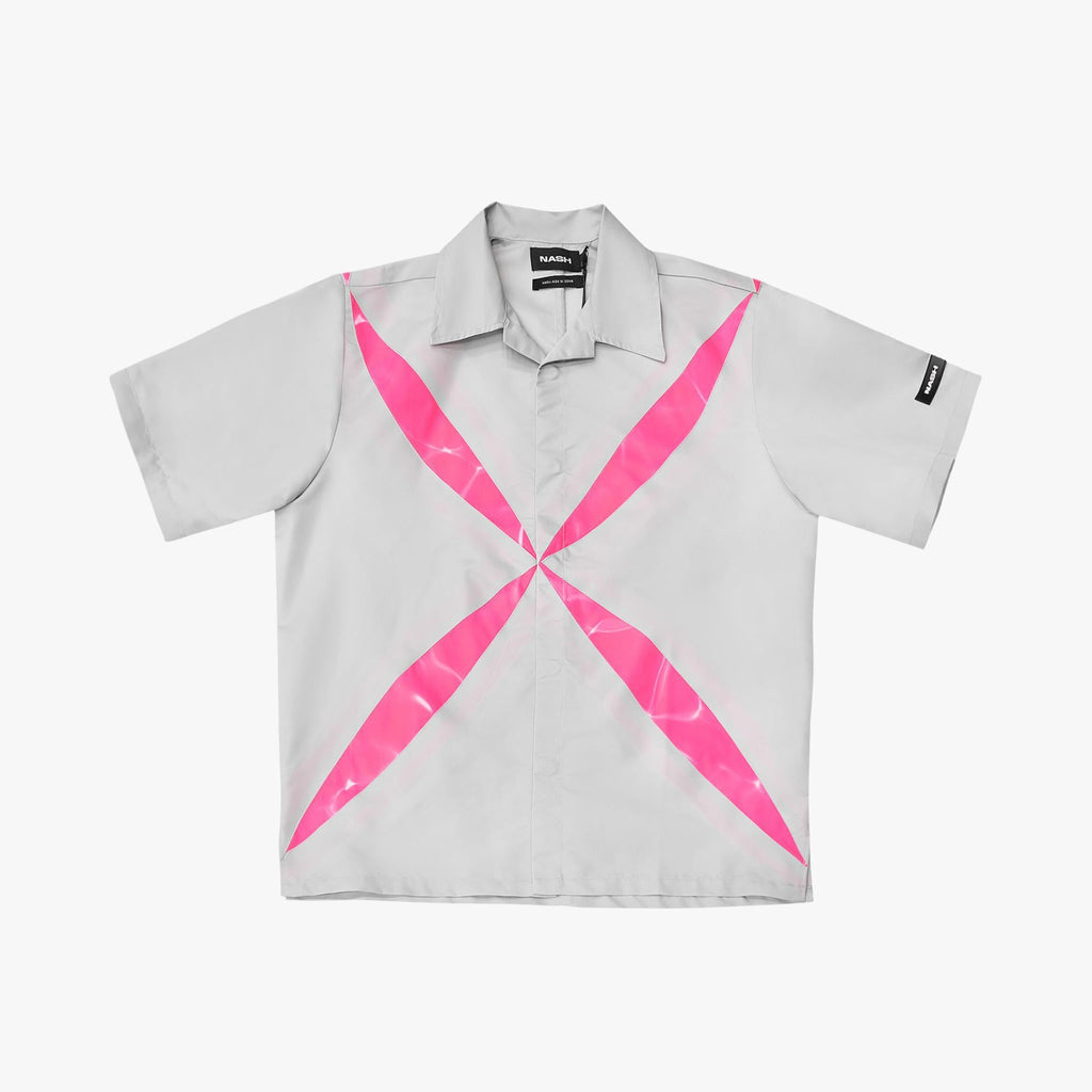 Nash Slice Shirt Silver Grey/Fluro Pink