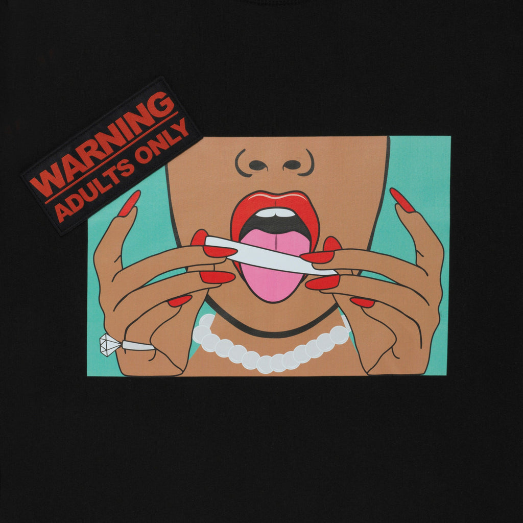 ADULTS ONLY BLACK CREWNECK “ROLL UP”